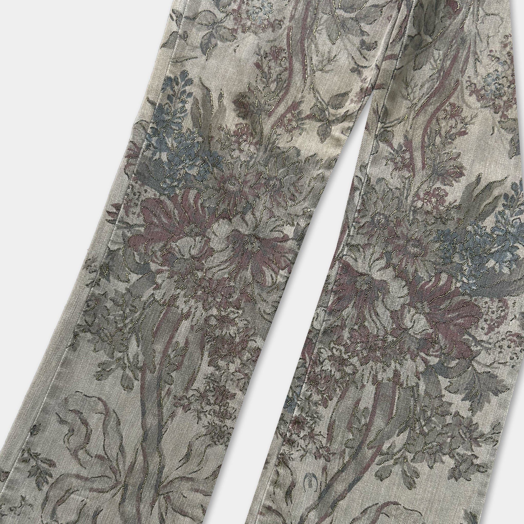 Just Cavalli Just Cavalli Floral Print Flared Jeans Blue Size US 30 / EU 46 - 3 Thumbnail