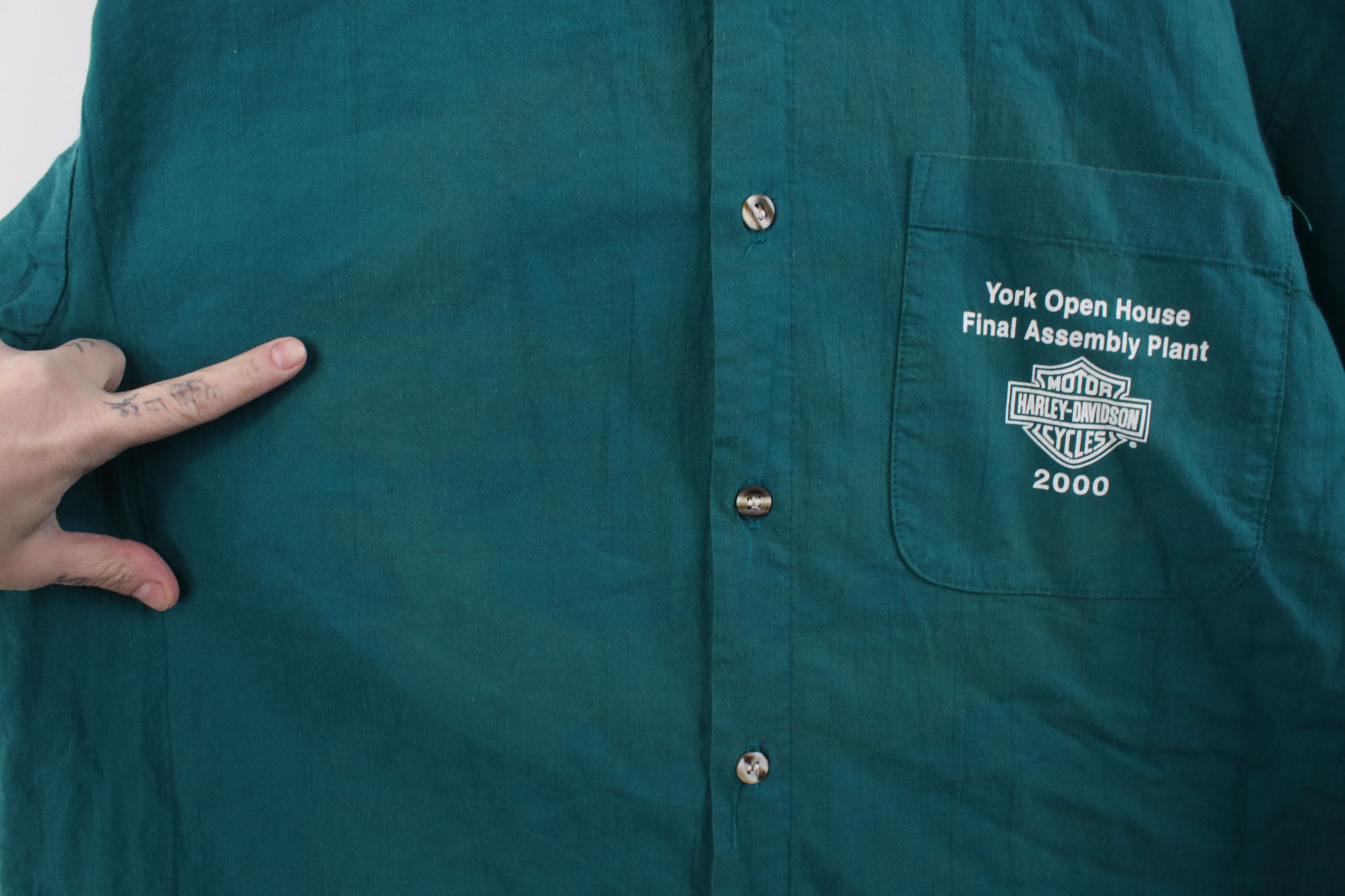 Harley Davidson Vintage Y2K 2000 Harley Davidson Assembly Plant Button Shirt Size US L / EU 52-54 / 3 - 6 Thumbnail