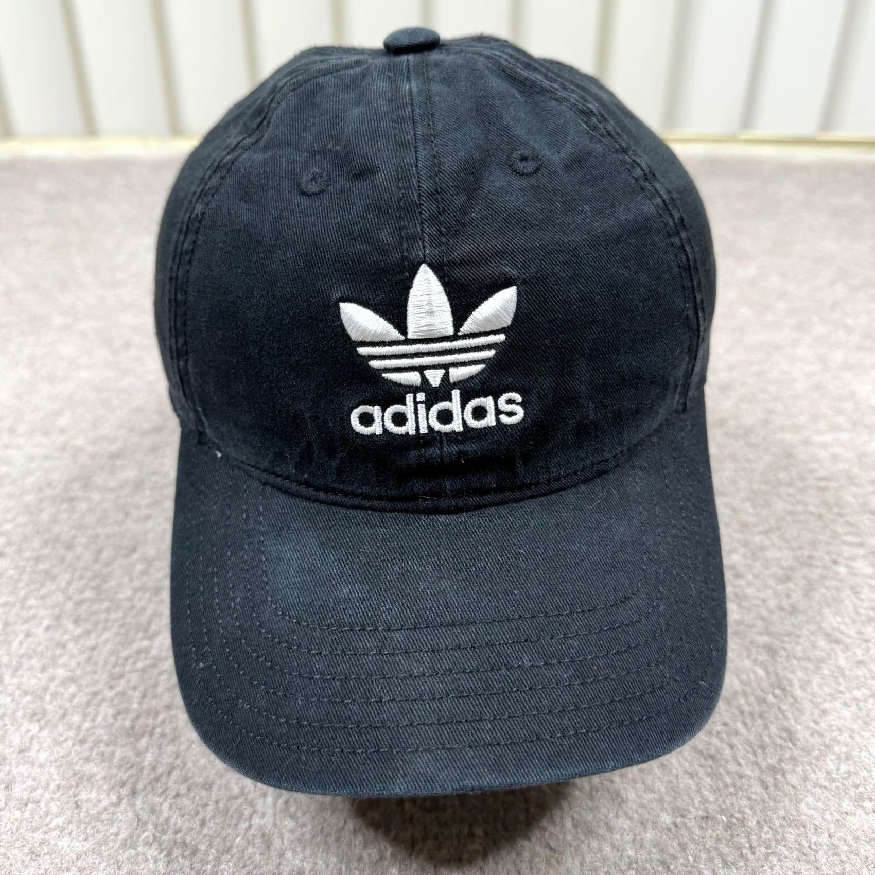 Adidas Adidas Hat Cap Mens Black Adjustable Strap Back Tre Foil Logo Casual Size ONE SIZE - 2 Thumbnail