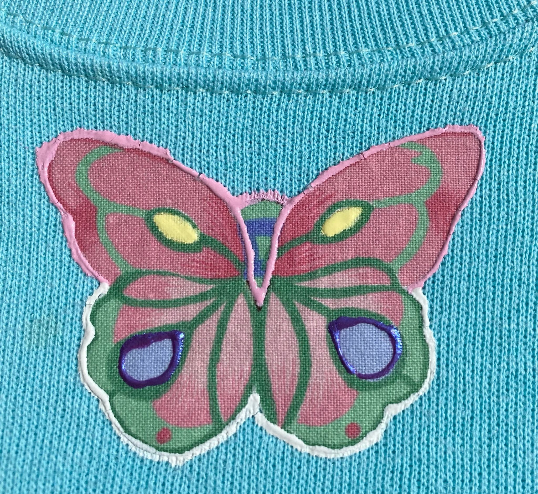 Tultex 80s Easter Bunnies Butterflies Handmade Sweatshirt Medium Size M / US 6-8 / IT 42-44 - 5 Thumbnail