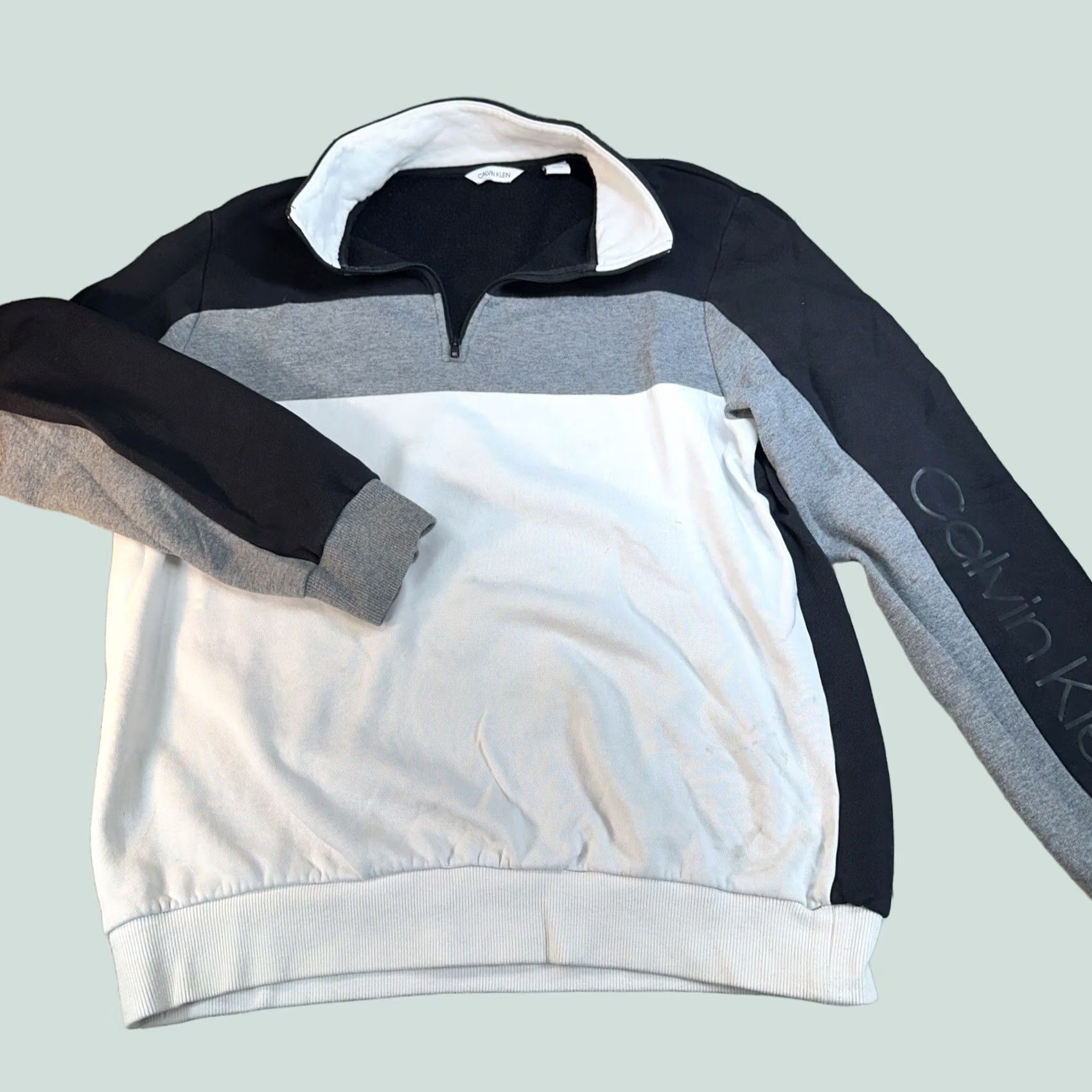 Calvin Klein Calvin Klein Men Sweater Quarter Zip Pullover M Black Size US M / EU 48-50 / 2 - 1 Thumbnail