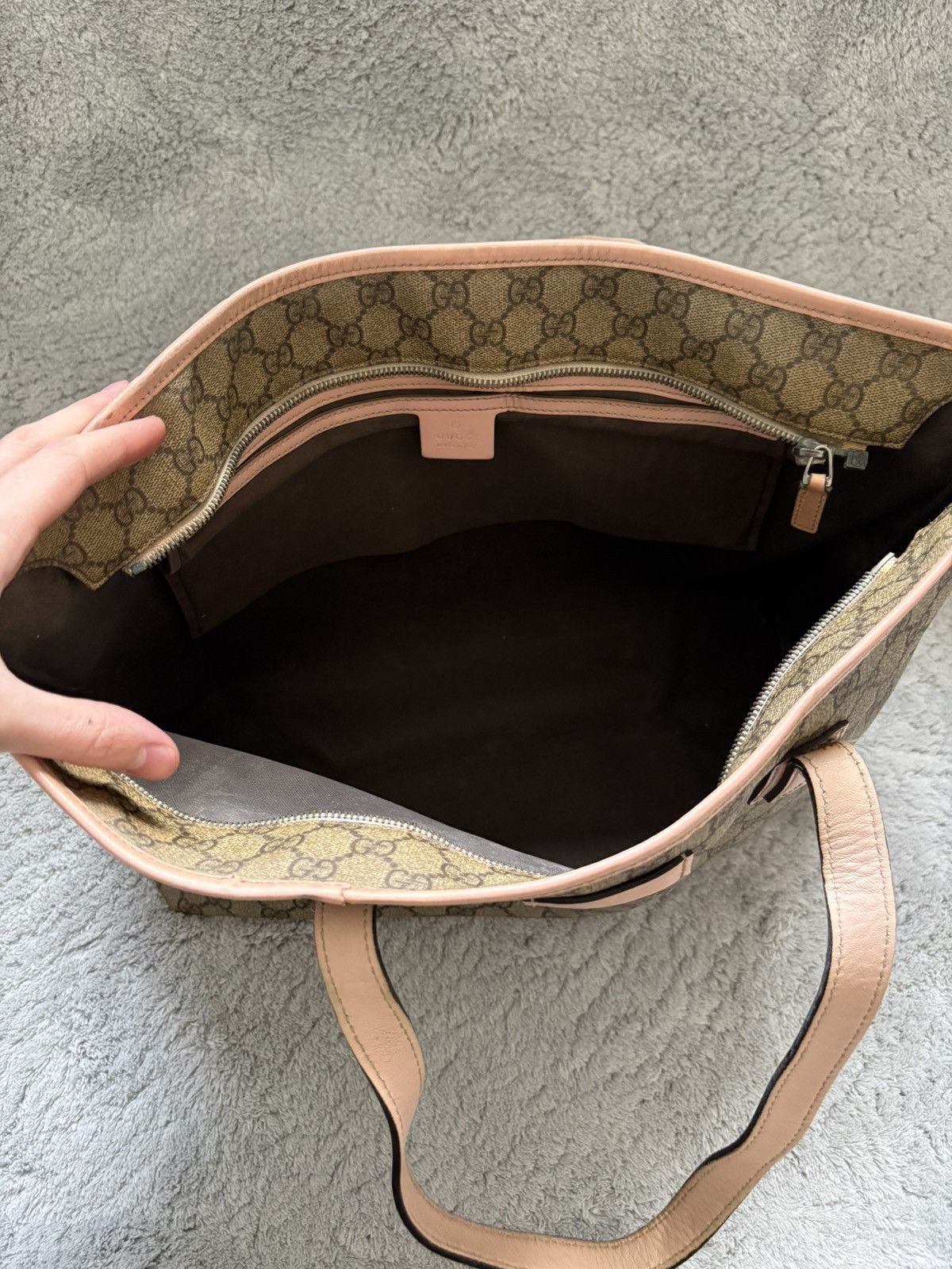 Gucci Sac a main gucci cabas en toile GG beige cuir rose Size ONE SIZE - 25 Thumbnail