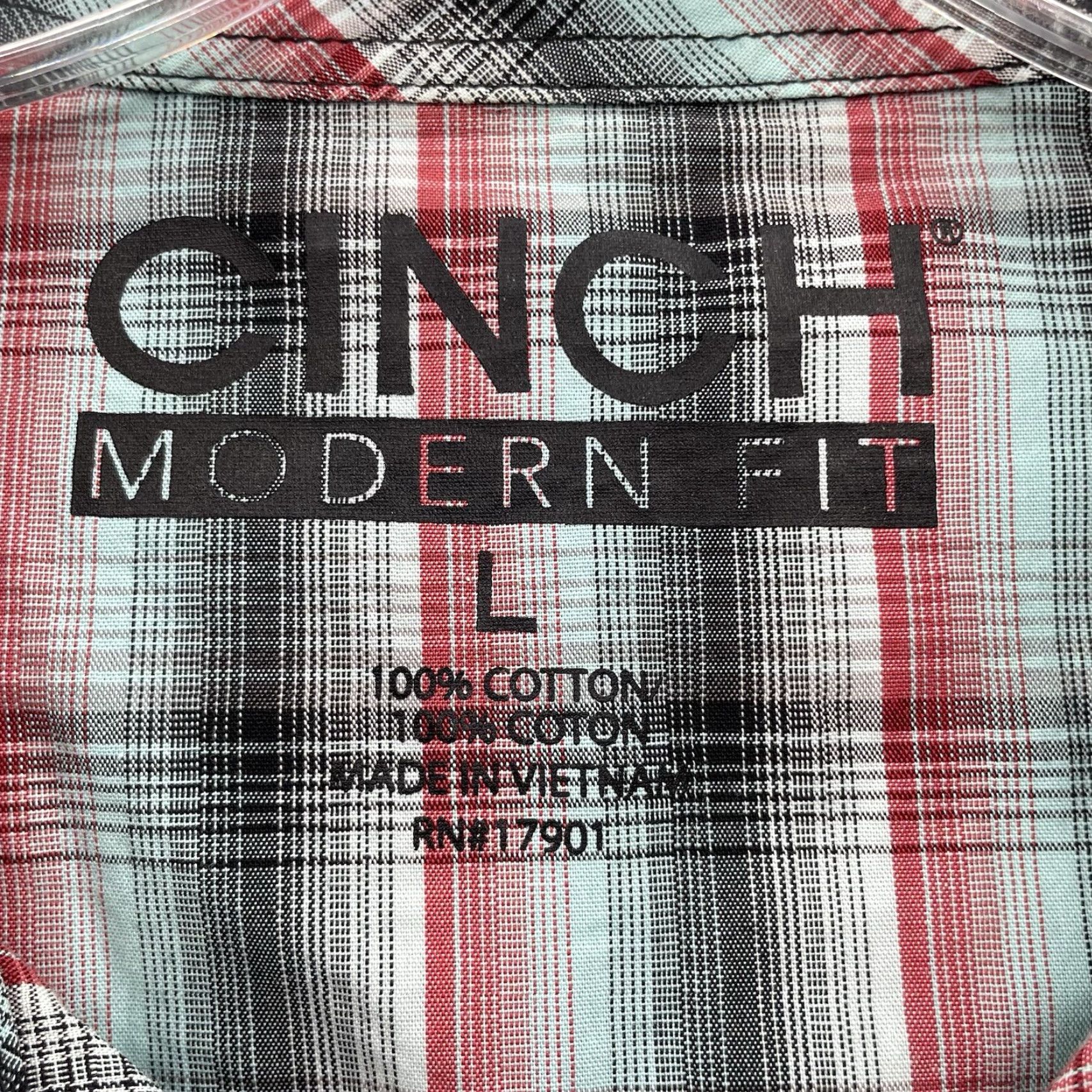 Vintage Cinch Western Shirt Men's Large Red Pearl Snap Cowboy Outdoor Rod Workwear Shirt Size US L / EU 52-54 / 3 - 4 Thumbnail