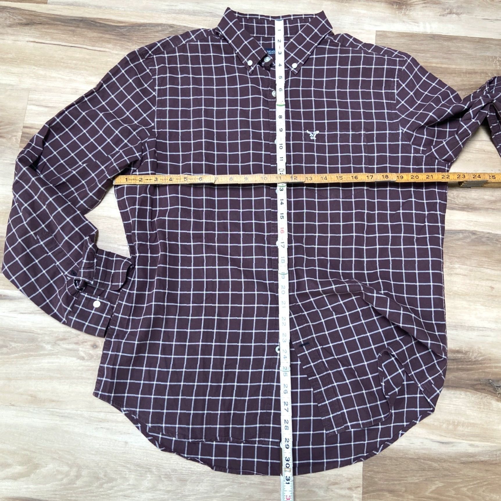 American Eagle Outfitters VINTAGE American Eagle Outfitters Shirt Mens Large Brown Plaid Athletic Fit Button Down Long Sleeve Size US L / EU 52-54 / 3 - 5 Thumbnail