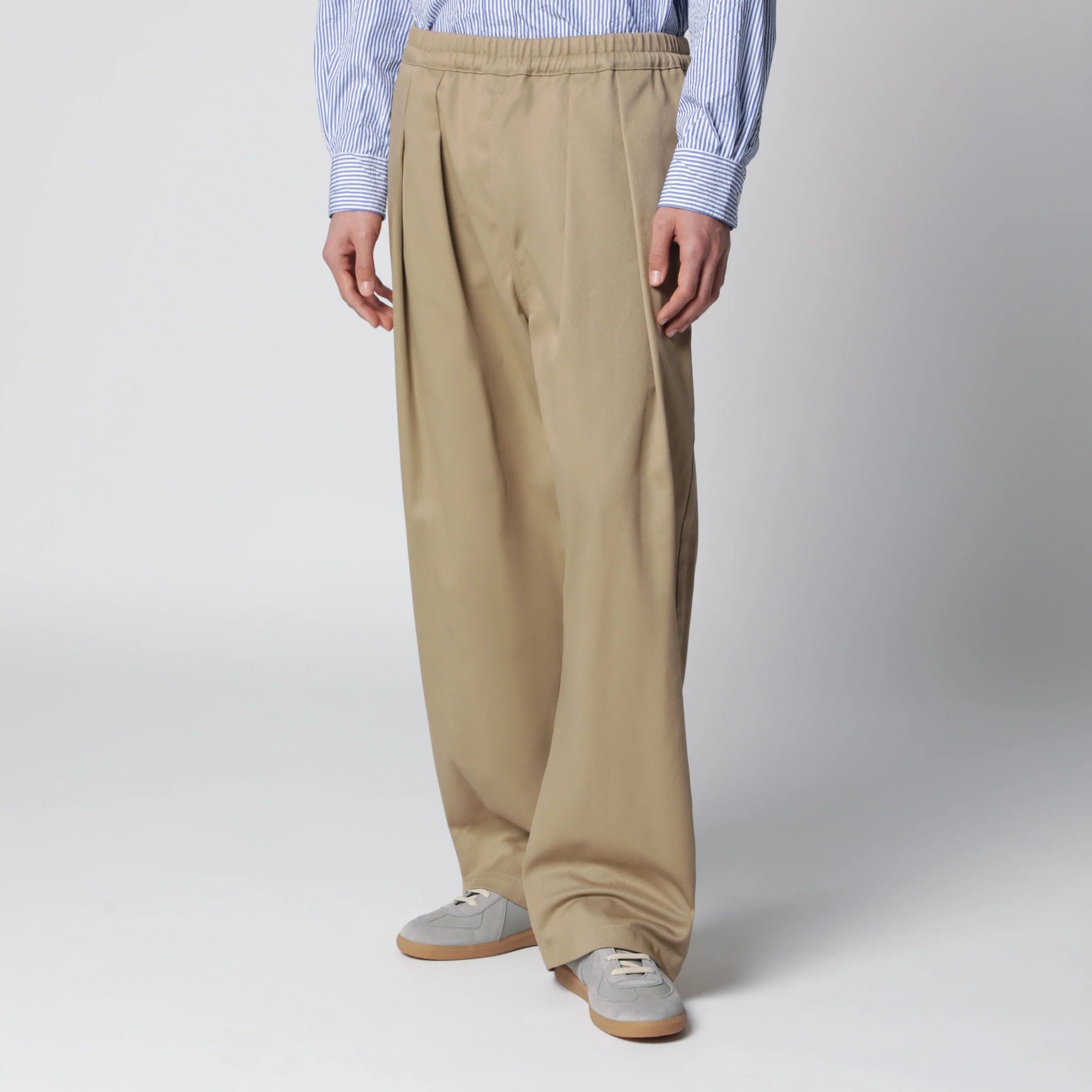 Maison Margiela o1d2blof0526 Low-crotch Cotton Trousers in Beige Size US 34 / EU 50 - 3 Thumbnail