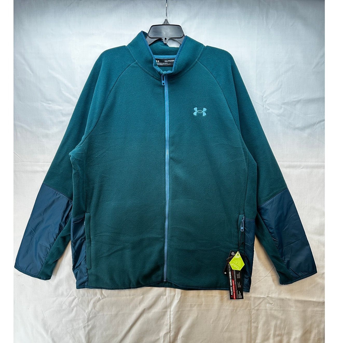Under Armour Men XXL Turquoise Blue Full Zip Polartec Jacket