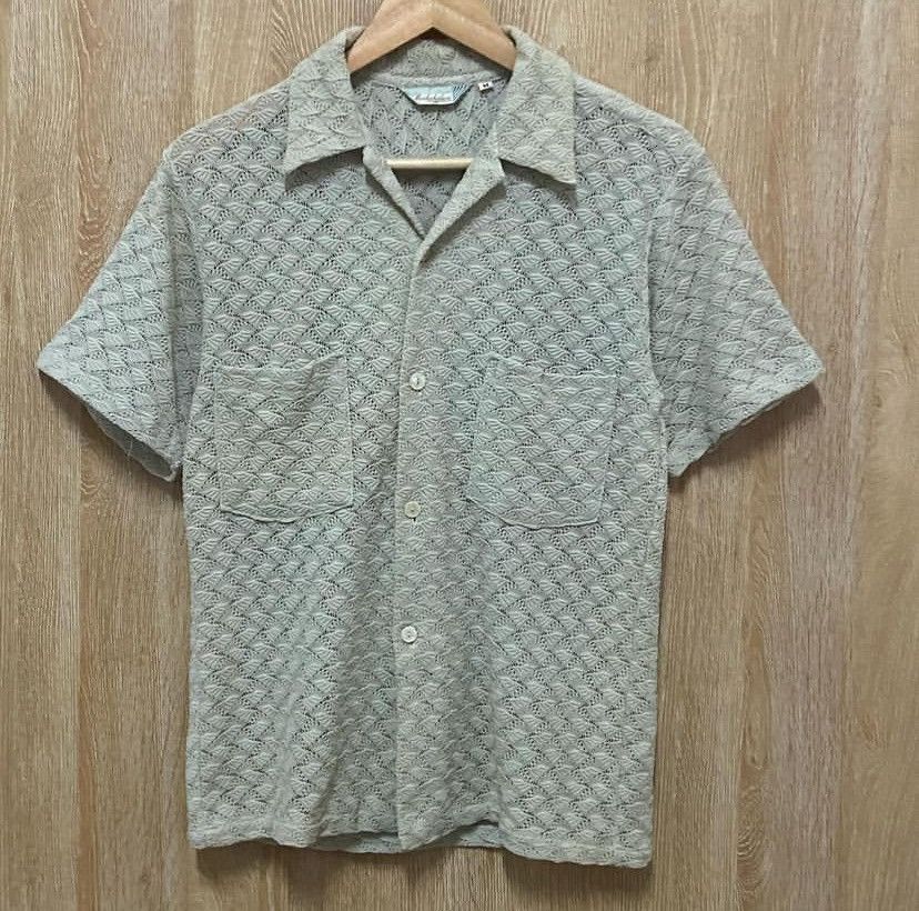 Handmade Vtg Lace Shirt Rare Design Size US M / EU 48-50 / 2 - 2 Thumbnail