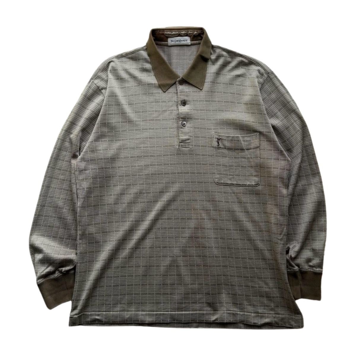 Yves Saint Laurent Vintage Yves St Laurent Checkered YSL Polo Size US L / EU 52-54 / 3 - 1 Thumbnail