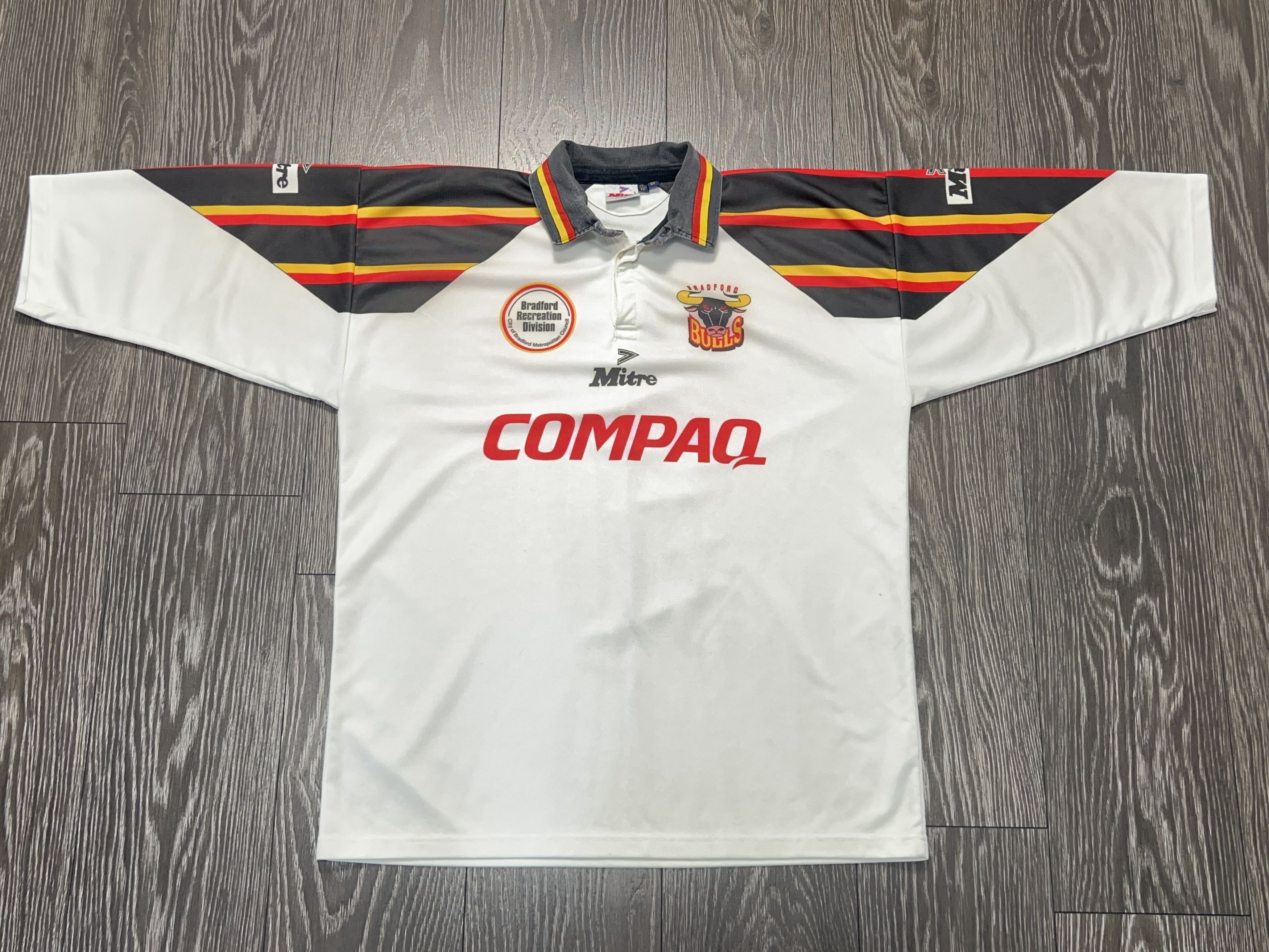 Vintage Mitre Bradford Bulls 1996 1997 England Rugby Jersey Shirt Size US L / EU 52-54 / 3 - 1 Thumbnail