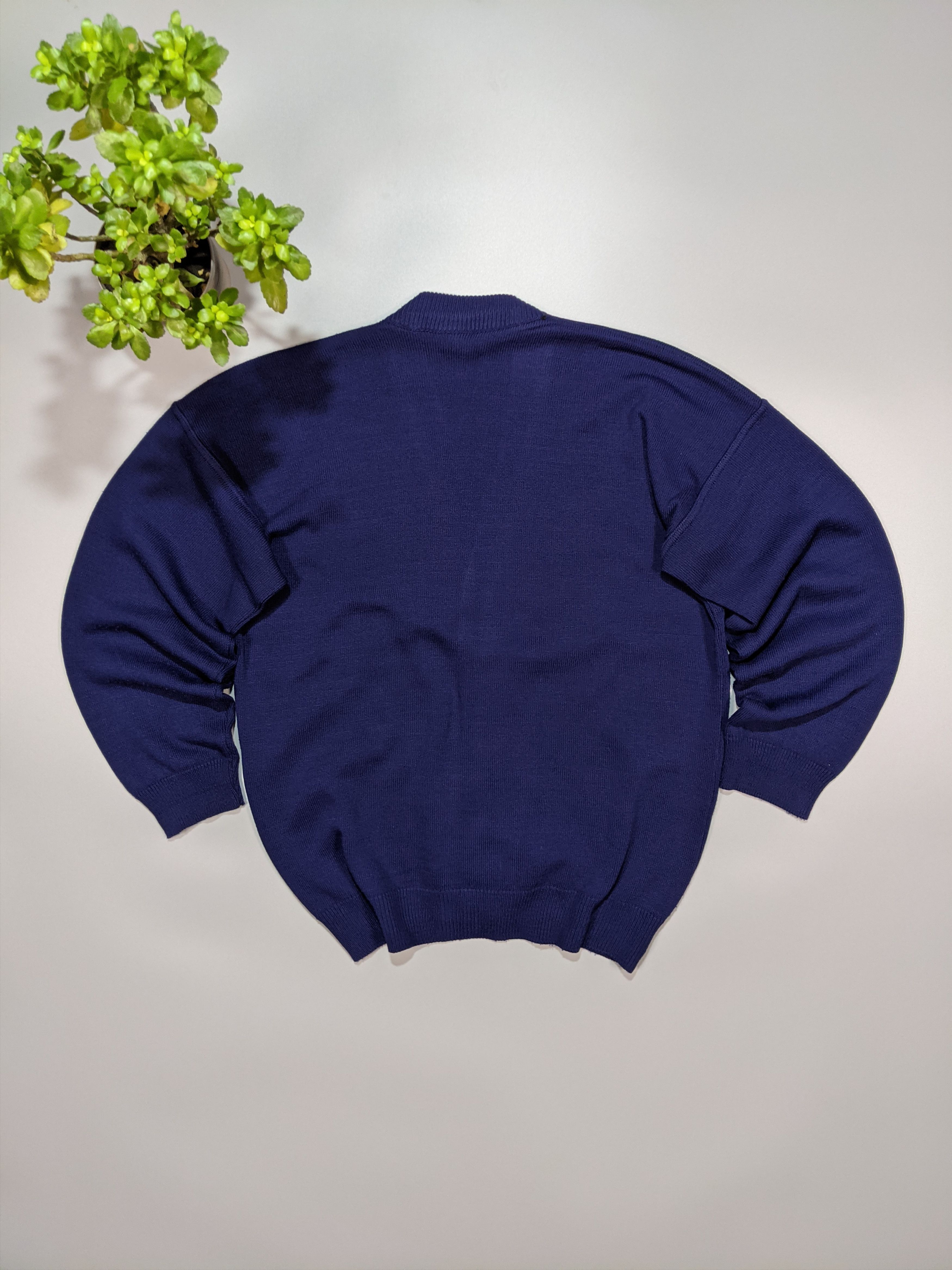 Lacoste × Vintage LACOSTE Men's Vintage 90' Navy Blue Cardigan Sweater Size US XL / EU 56 / 4 - 6 Thumbnail