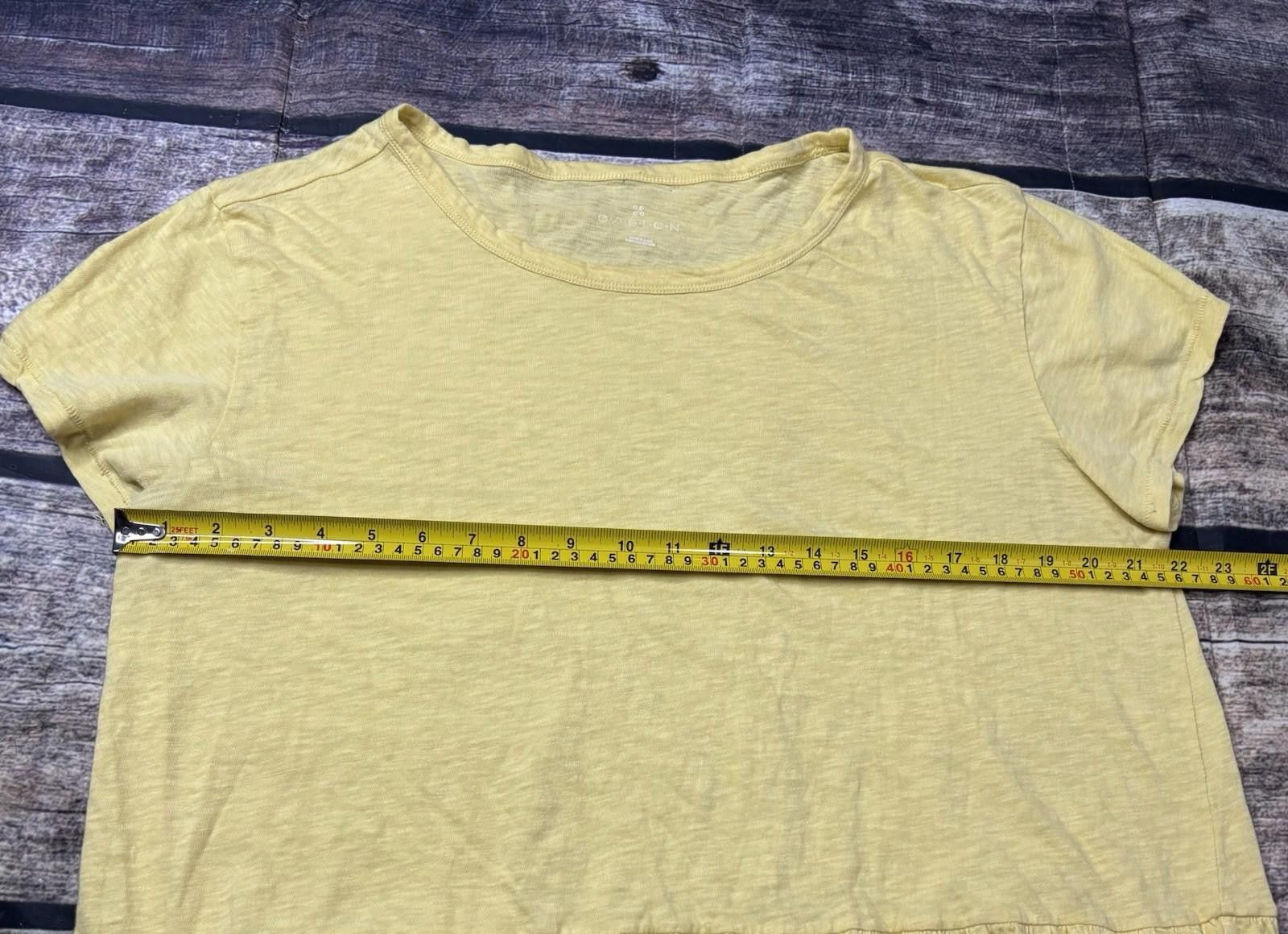 Other Caslon Top Womens Large Organic Cotton Ruffle Hem Yellow Size L / US 10 / IT 46 - 9 Thumbnail
