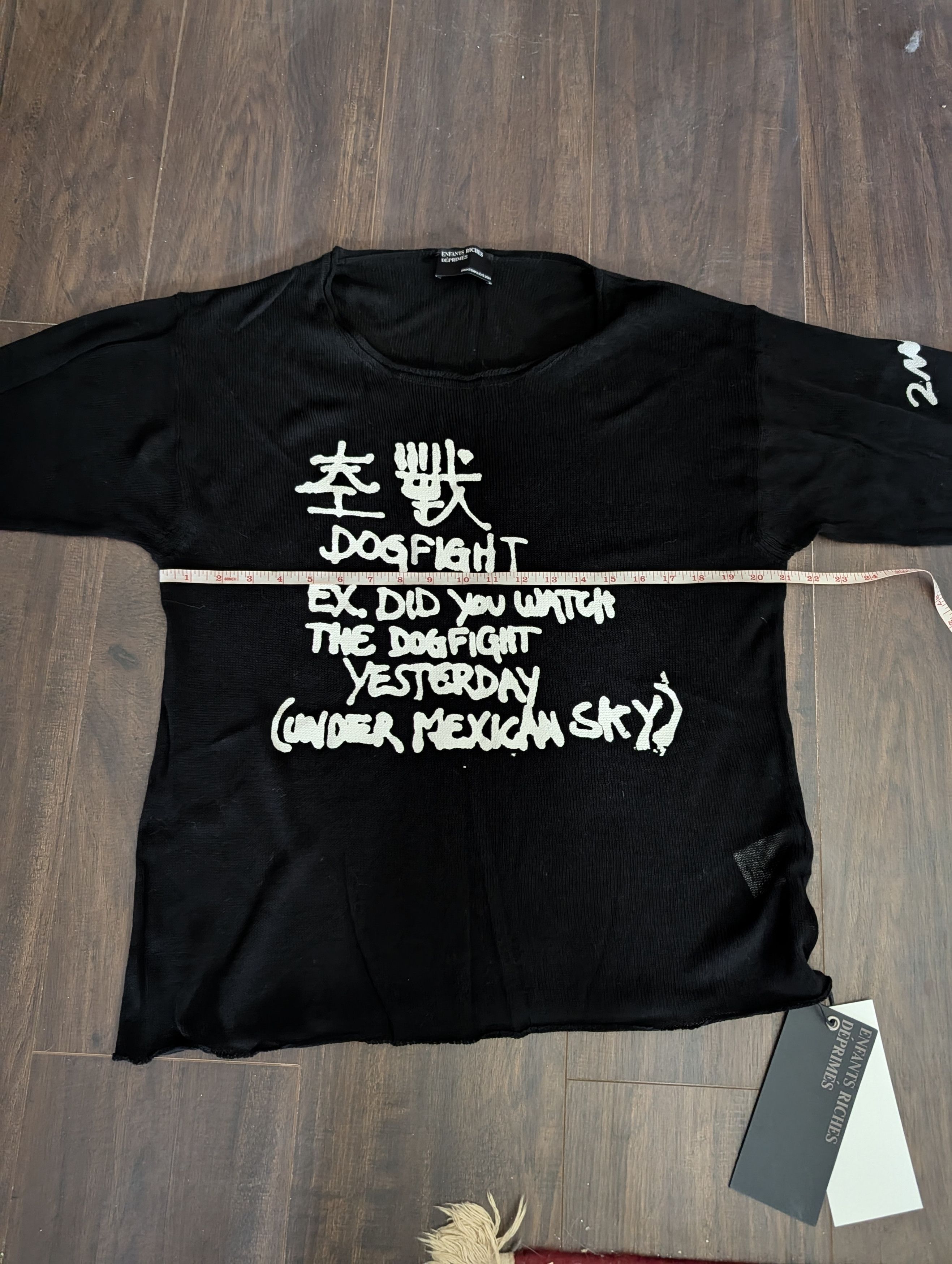 Enfants Riches Deprimes GRAIL Dog Fight Black Viscose Open Knit Sweater Large w Tags Size US L / EU 52-54 / 3 - 18 Thumbnail