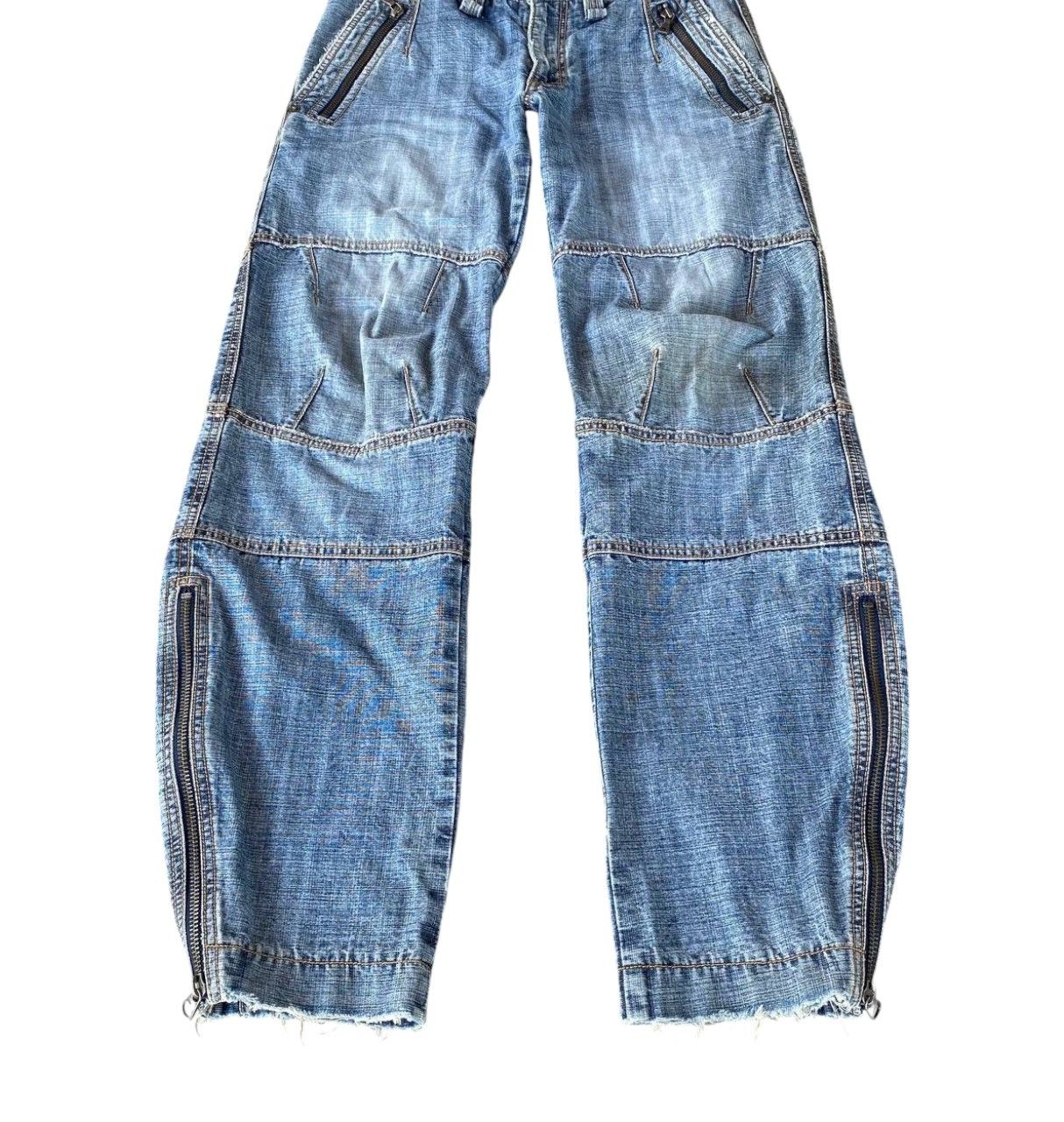 Japanese Brand JAPANESE BUONA GIORNATA DISTRESSED BIKER JEAN ZIPPER ANKLE Size US 30 / EU 46 - 2 Thumbnail