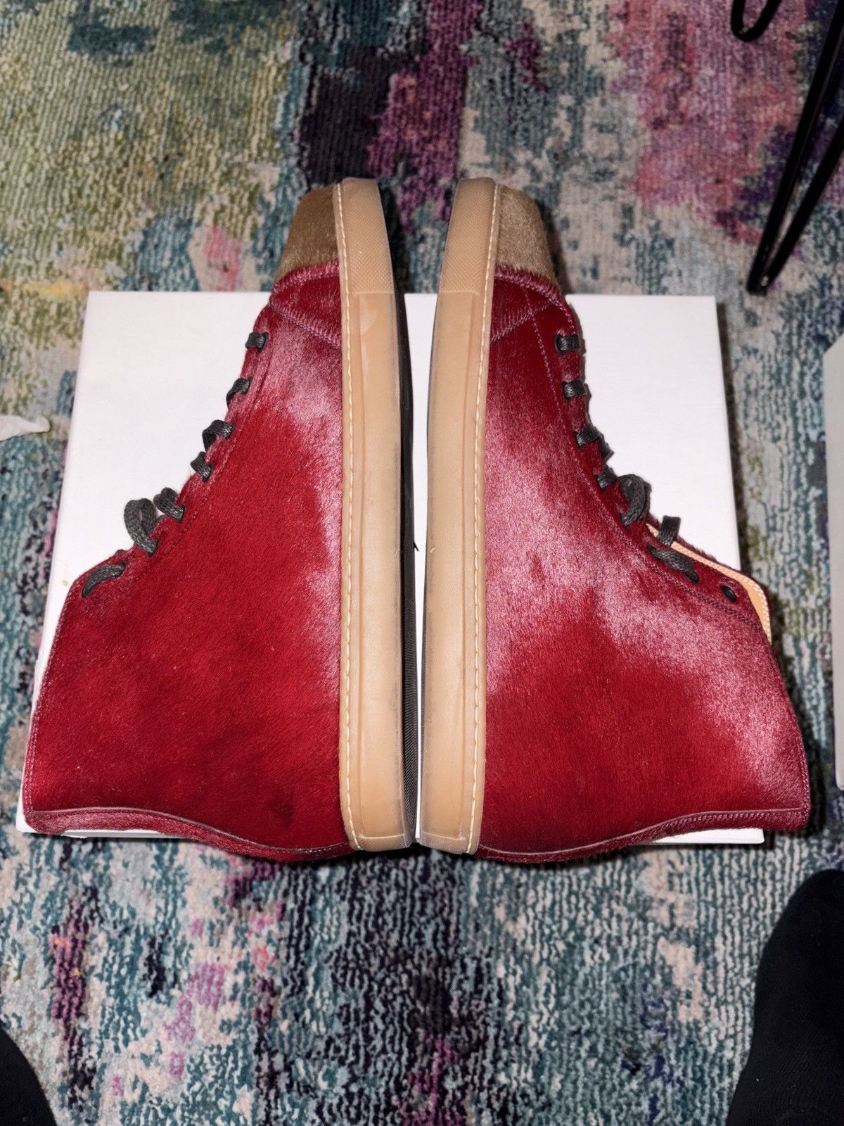 Marc Jacobs Super Rare - Marc Jacob’s High Top Dyed Cow Hair Sneakers Size US 13 / EU 46 - 3 Thumbnail