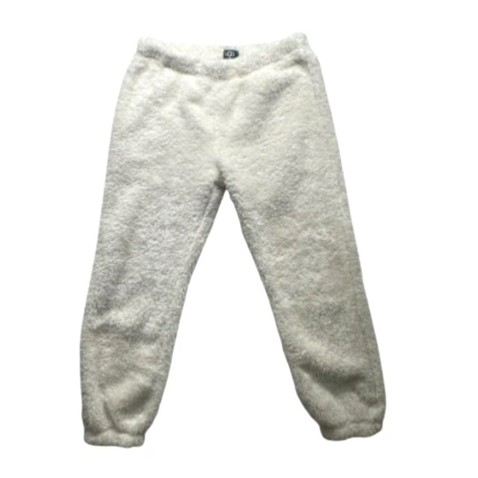Ugg UGG Womens Lounge Pants L White Polyester Cozy Fleece Solid Adults Women Tapered Leg Size 36" / US 14 / IT 50 - 2 Thumbnail