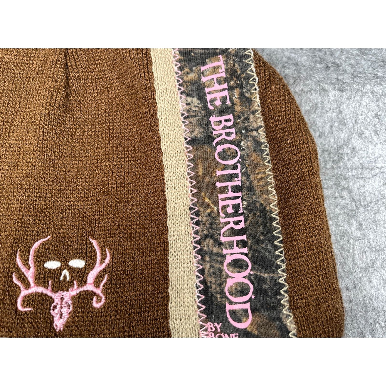 Bones The Brotherhood The Bone Collector Beanie Hat Adult One Size Brown Acrylic Knit Beanie Mens Ski Hunt Country Cap Size ONE SIZE - 3 Thumbnail