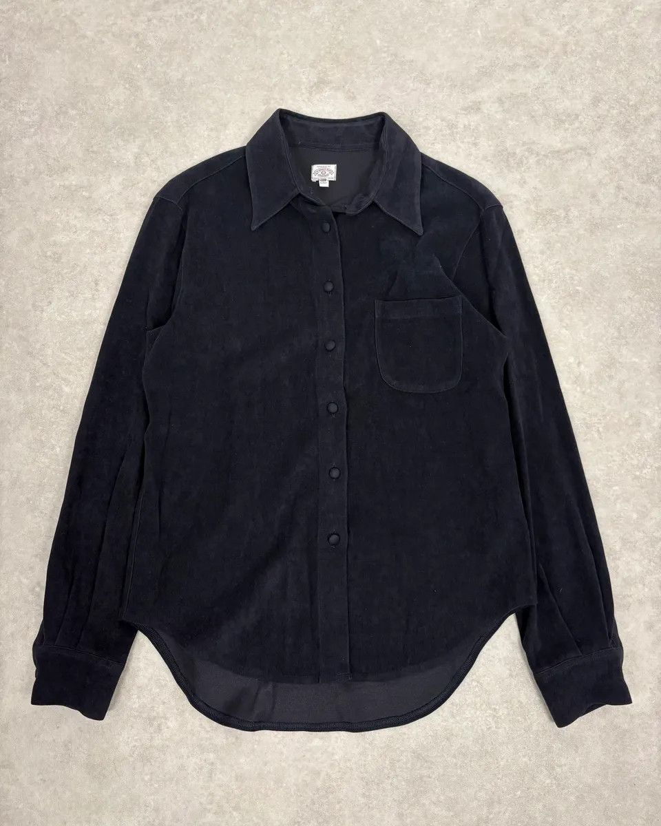 Armani 1990s Armani Alcantara Navy Dark Shirt Size US S / EU 44-46 / 1 - 1 Thumbnail