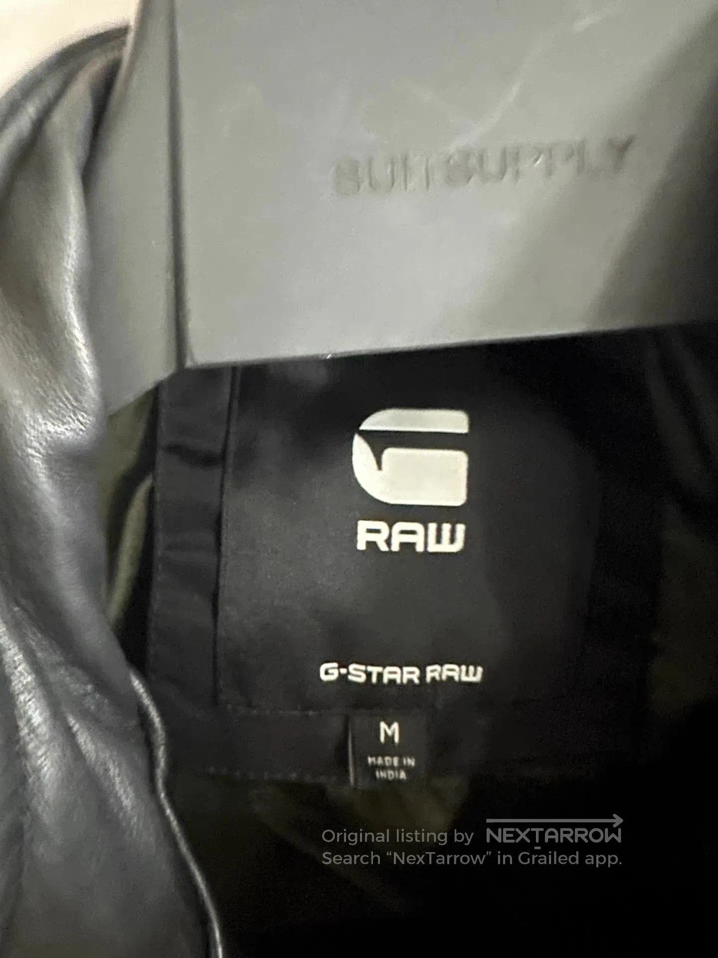 G-Star Black Leather Jacket with Zip Pockets . Size US M / EU 48-50 / 2 - 3 Thumbnail