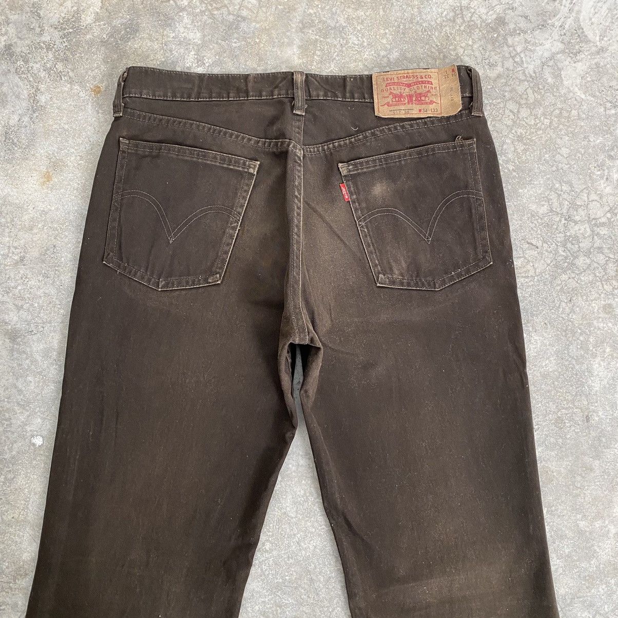 Levi's Size 33x30 Vintage Levis 517 Brown Bootcut Flared Jeans Size US 33 - 12 Thumbnail