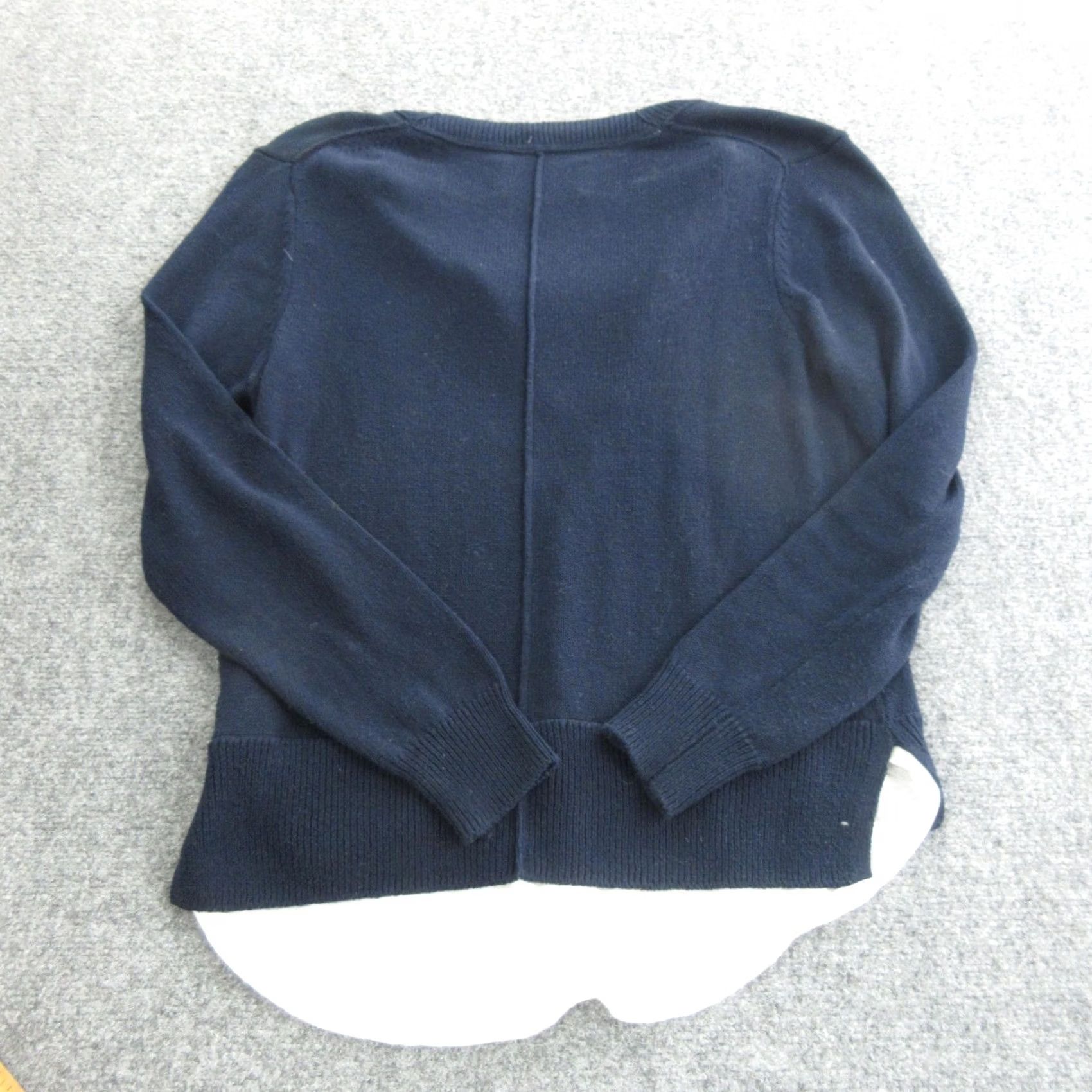Brochu Walker VINTAGE Brochu Walker Sweater Shirt Hem Pullover Knit Navy Womens Small V-Neck Pullover Knit with Layered Shirt Tail Hem (Sweater) Size S / US 4 / IT 40 - 7 Thumbnail
