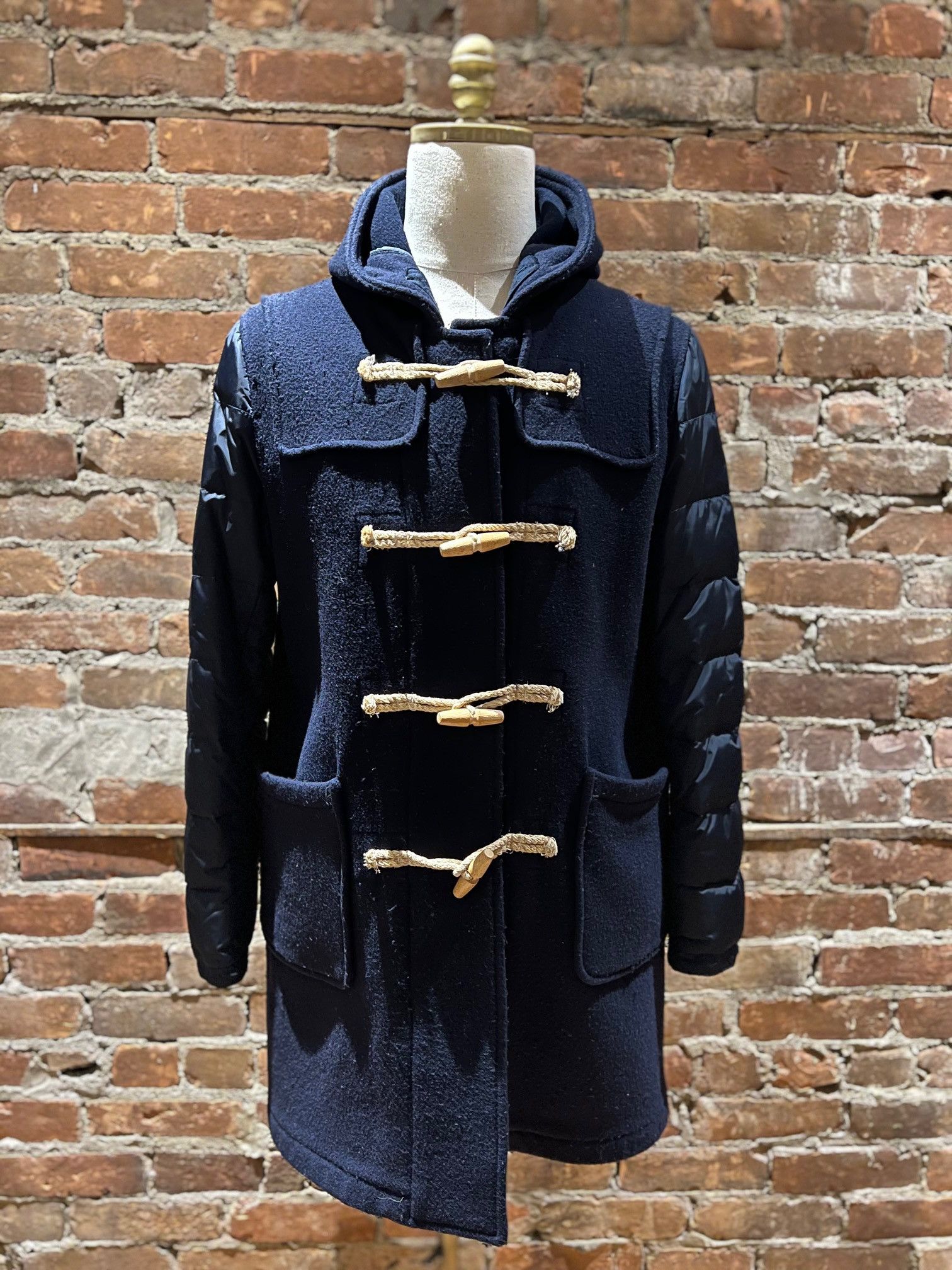 Moncler Moncler Wool Duffle Coat with Down-Filled Sleeves Size US M / EU 48-50 / 2 - 1 Thumbnail