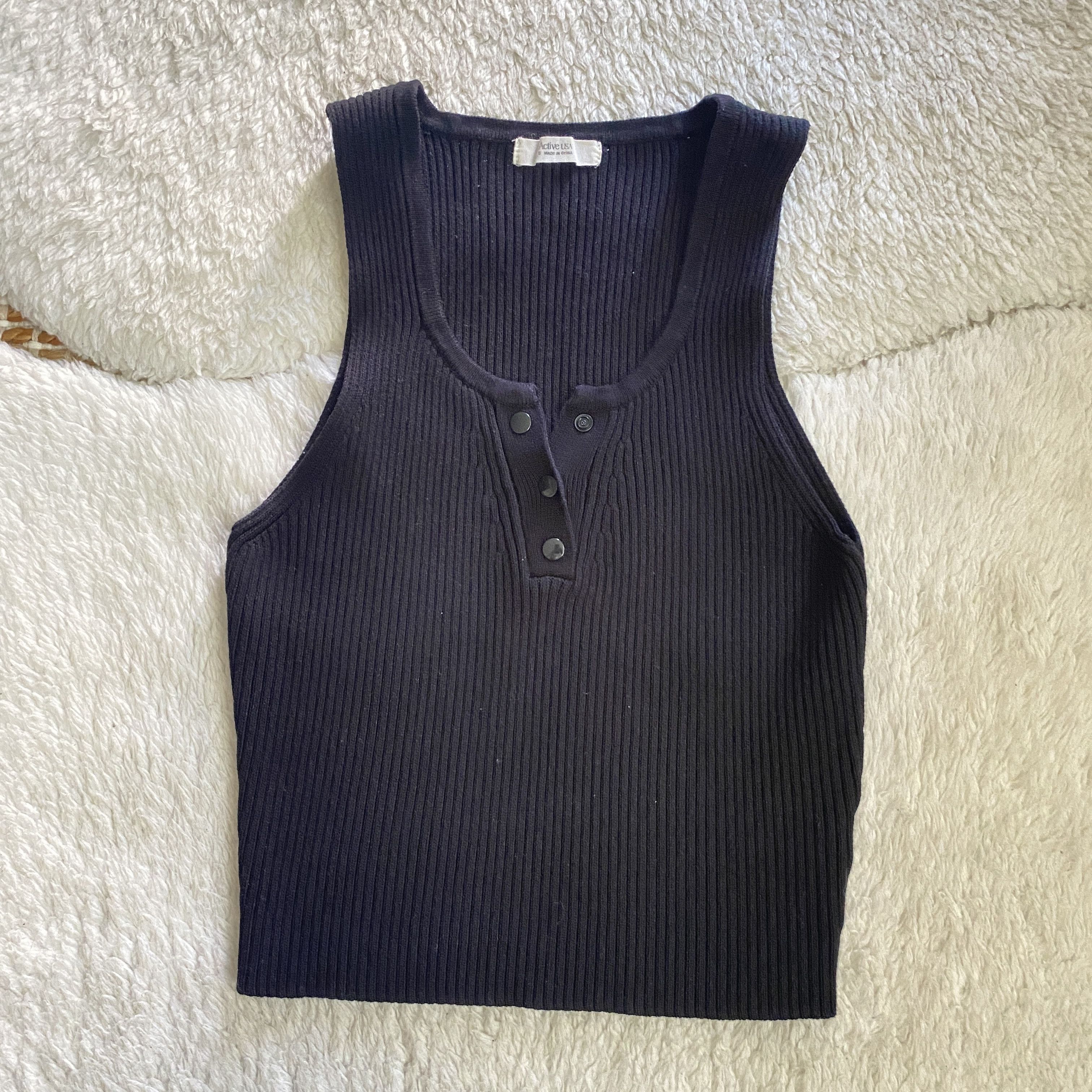 Other Active USA Black Ribbed Halter Crop Top – Size Small Size S / US 4 / IT 40 - 5 Thumbnail