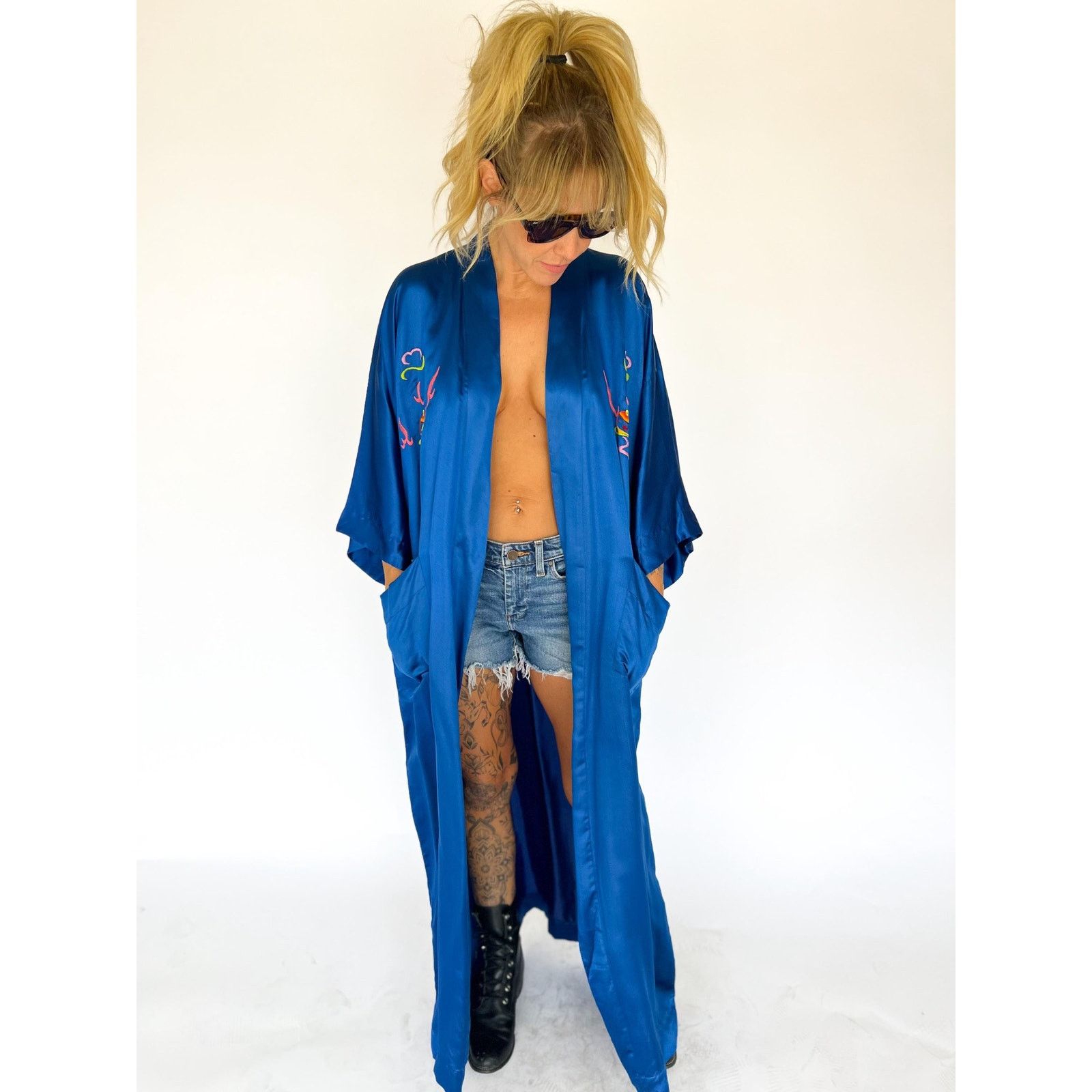 Vintage VTG Dragon Duster Kimono Lounge Maxi Robe Unisex OS Size L / US 10 / IT 46 - 2 Thumbnail