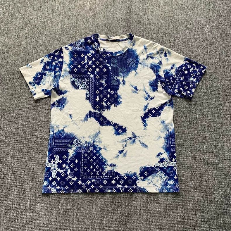 Louis Vuitton Louis Vuitton White tie-dyed cashew flower short sleeve Size US XL / EU 56 / 4 - 1 Thumbnail