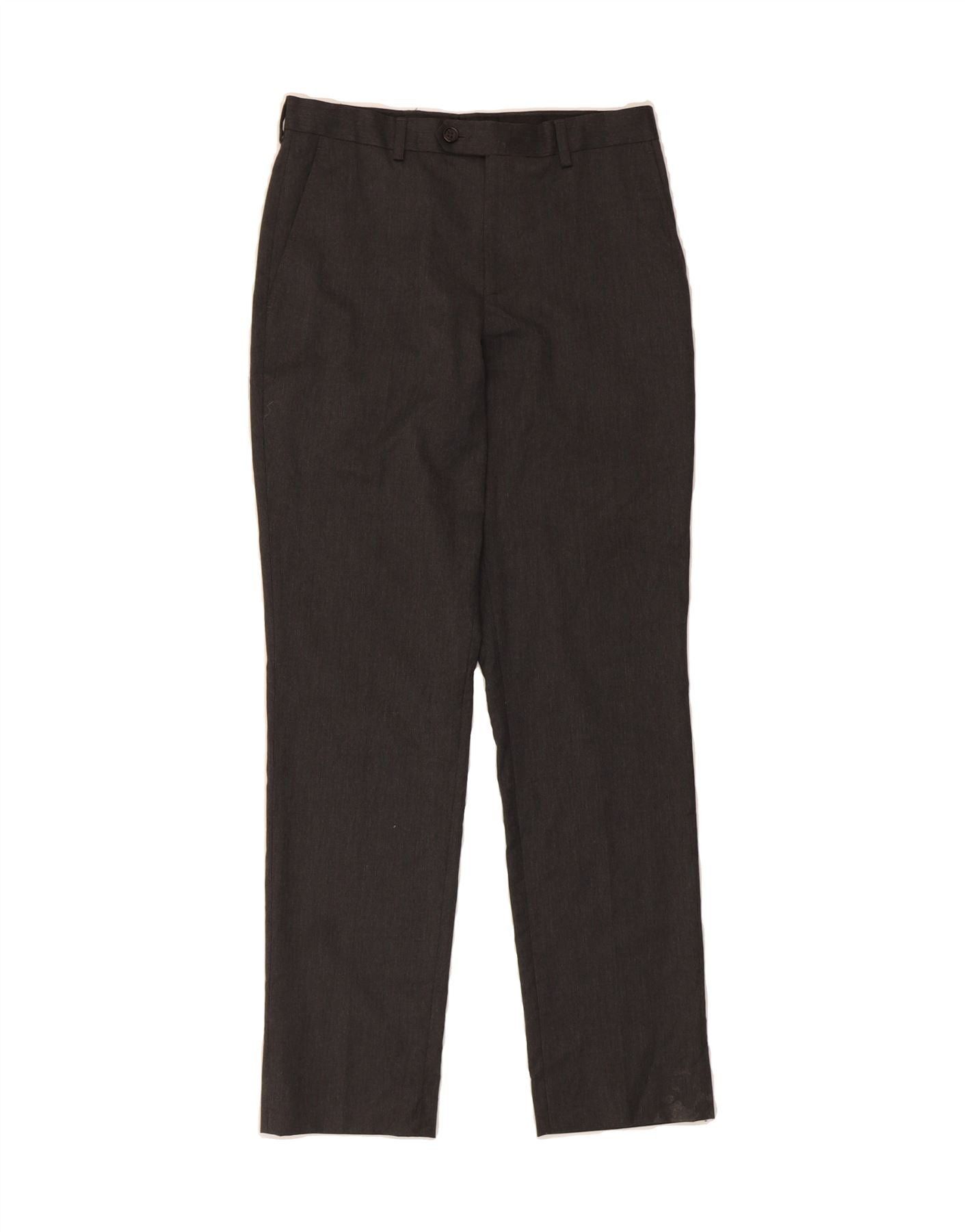 Ralph Lauren Womens Straight Suit Trousers W28 L29 Grey Polyester Size 24" / US 00 / IT 34 - 1 Thumbnail