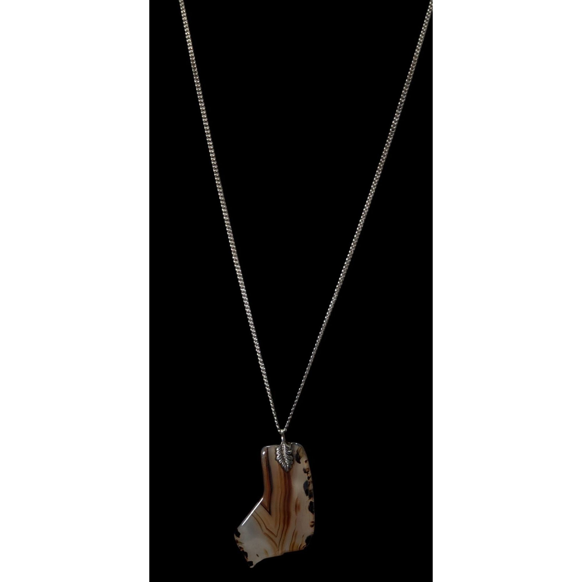 Handmade Handmade Polished Agate Slice Pendant Necklace Size ONE SIZE - 2 Thumbnail