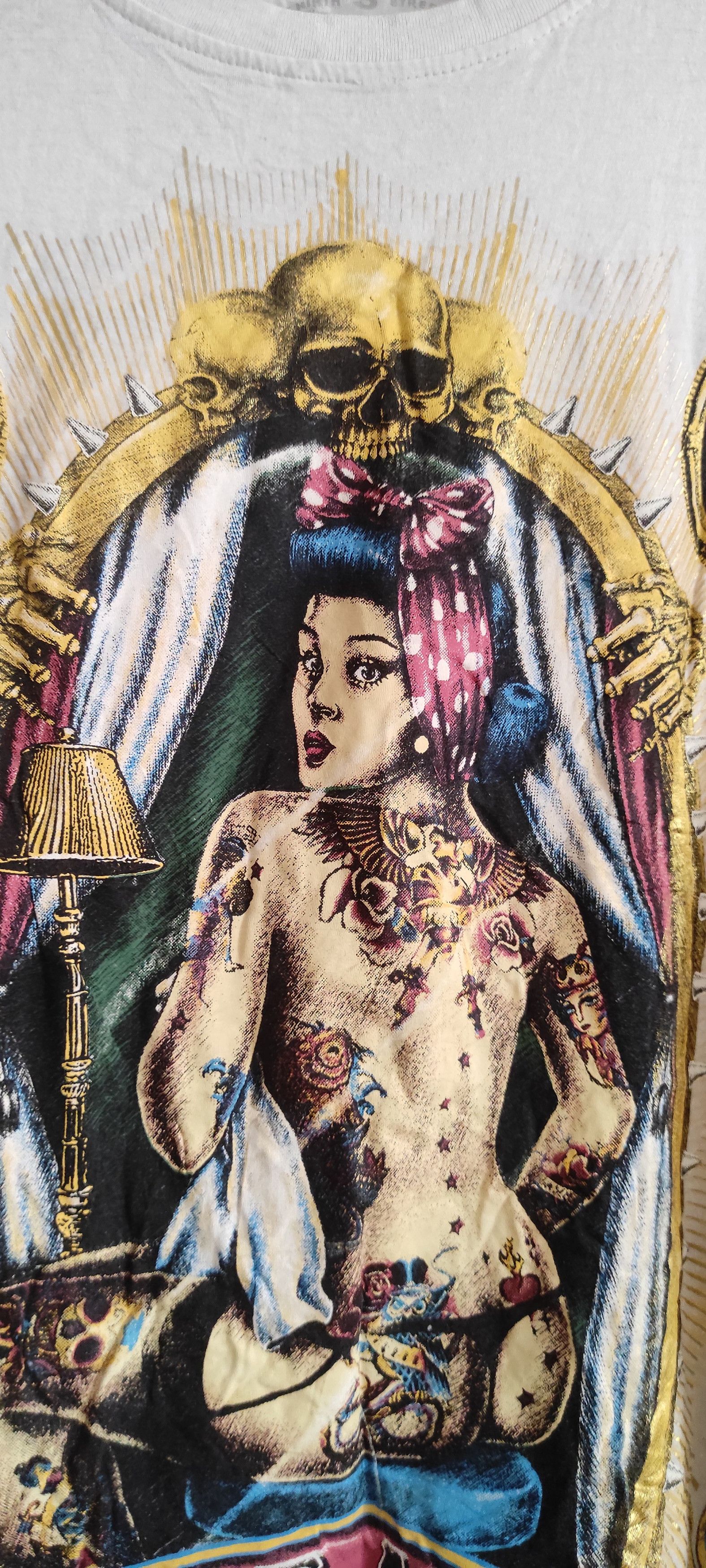 Japanese Brand The Minute Mirth Full Print Tattoo Girl In The Mirror shirt Size S / US 4 / IT 40 - 18 Thumbnail