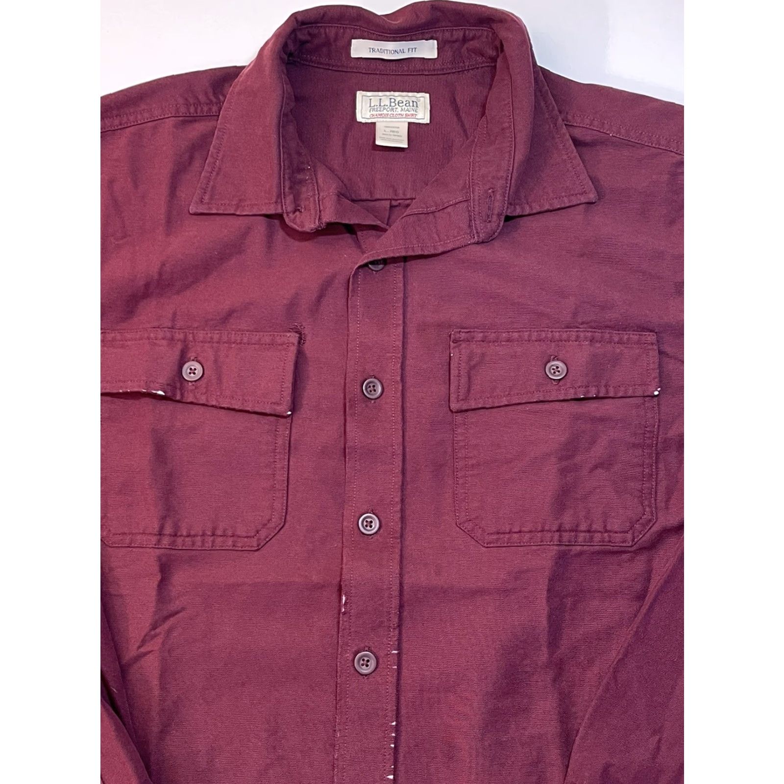 Vintage VINTAGE LL BEAN Chamois Shirt Shirt Men L Red Flannel Button-Up 1990s Casual Hunting Fishing Cotton Regular Size L Mens Size US L / EU 52-54 / 3 - 2 Thumbnail