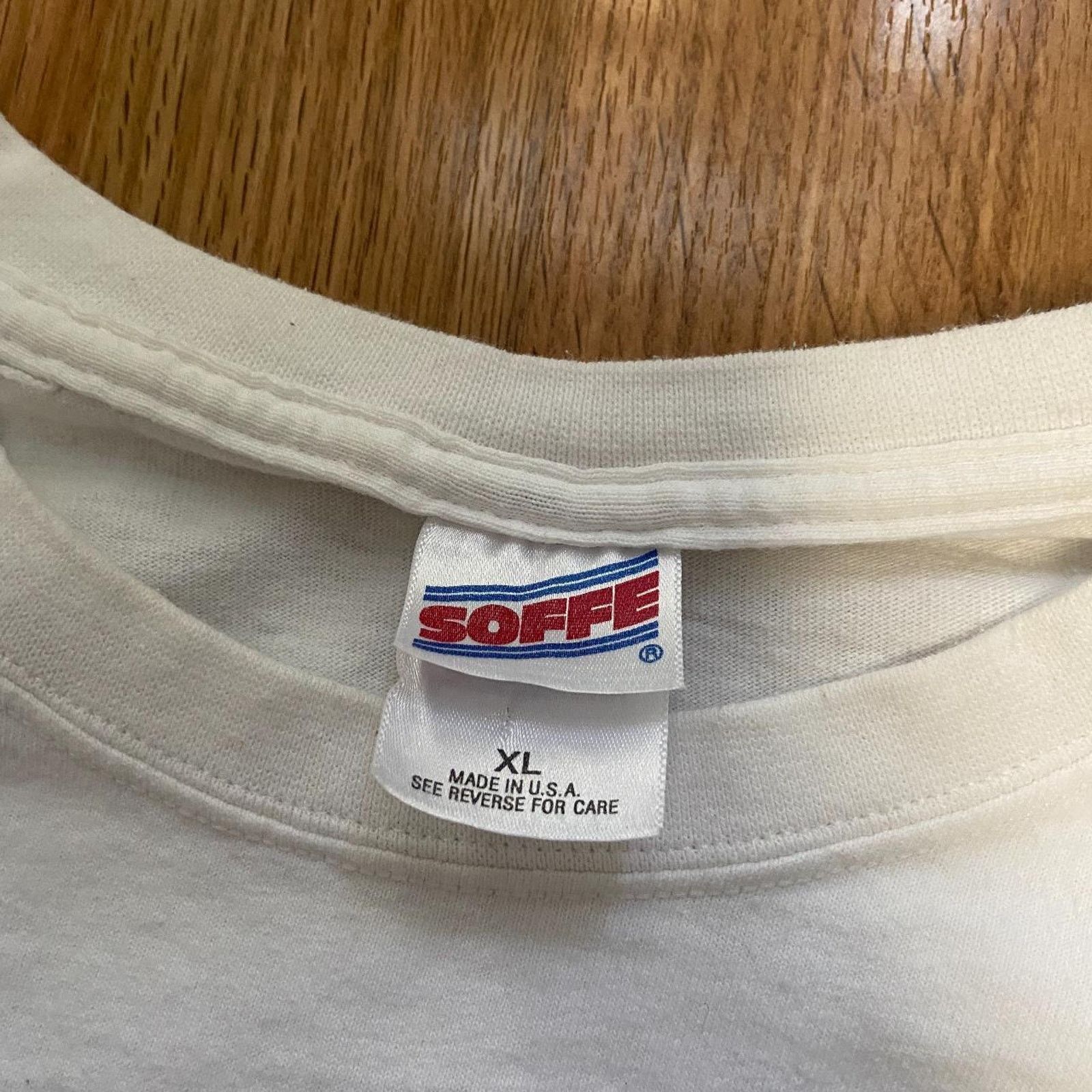 Hanes 90s white navy tee shirt Size US XL / EU 56 / 4 - 7 Thumbnail