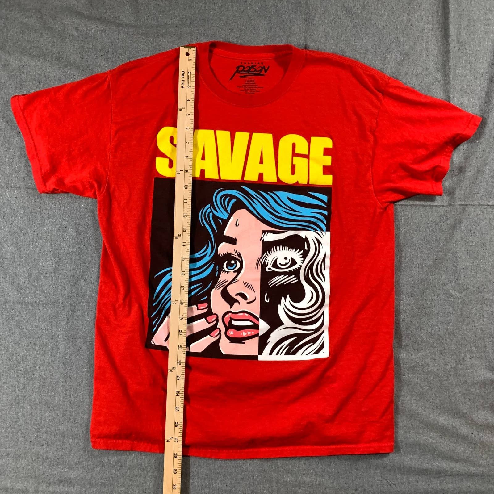 Other Popular Poison Savage Shirt Women Large Red Short Sleeve Size L / US 10 / IT 46 - 5 Thumbnail