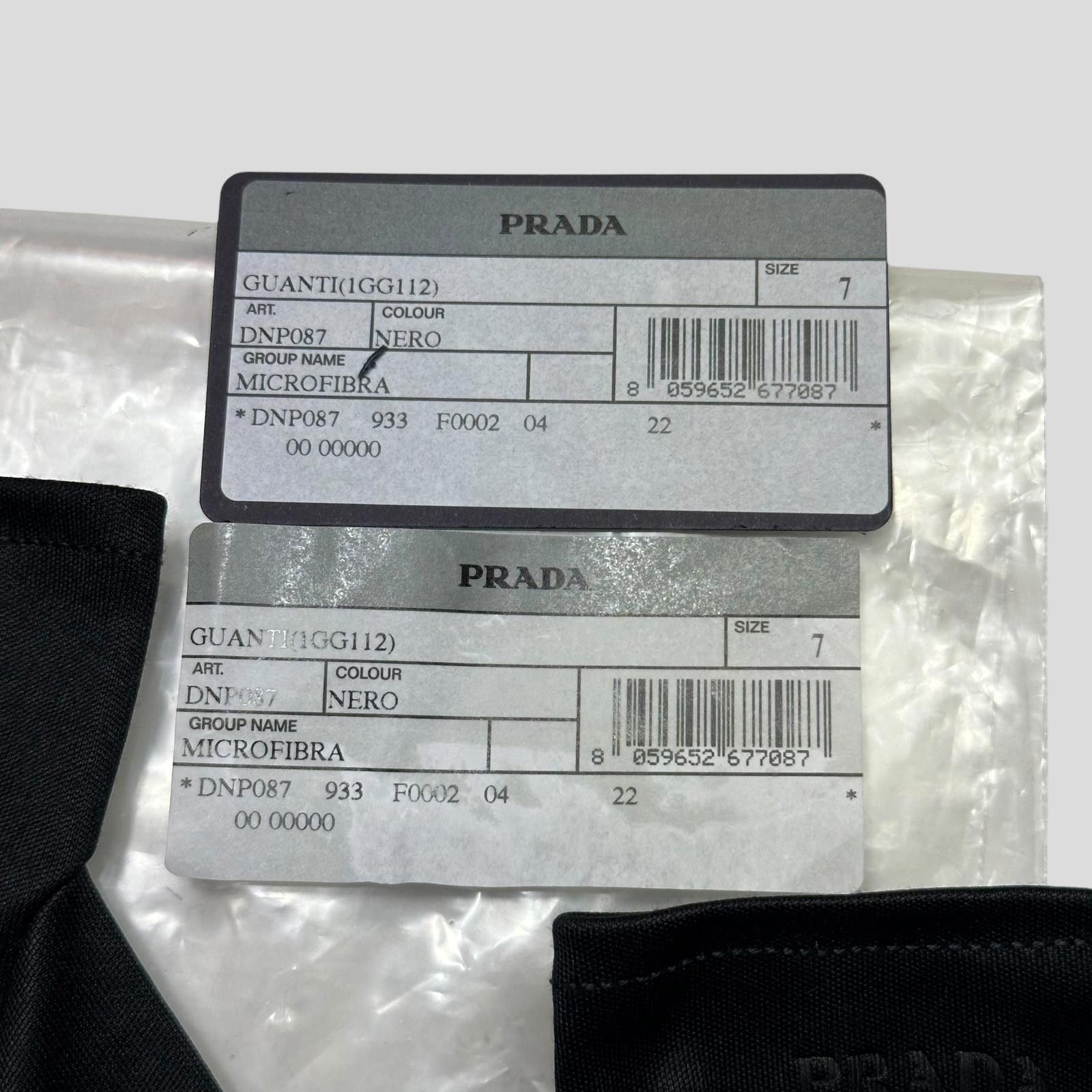 Prada Prada Microfibre Black Embossed Logo Gloves - 6/7 Size ONE SIZE - 5 Thumbnail