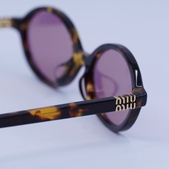 Miu Miu Miu Miu MU04ZSF VAU50D Sunglasses Honey Havana Oval Frame Size ONE SIZE - 6 Thumbnail