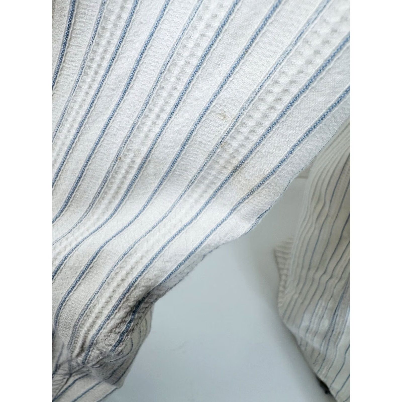 Vintage Ryan Michael Silk Blend Striped Western Shirt Mens XL Ivory/Blue Button-Up Long Sleeve Size US XL / EU 56 / 4 - 2 Thumbnail