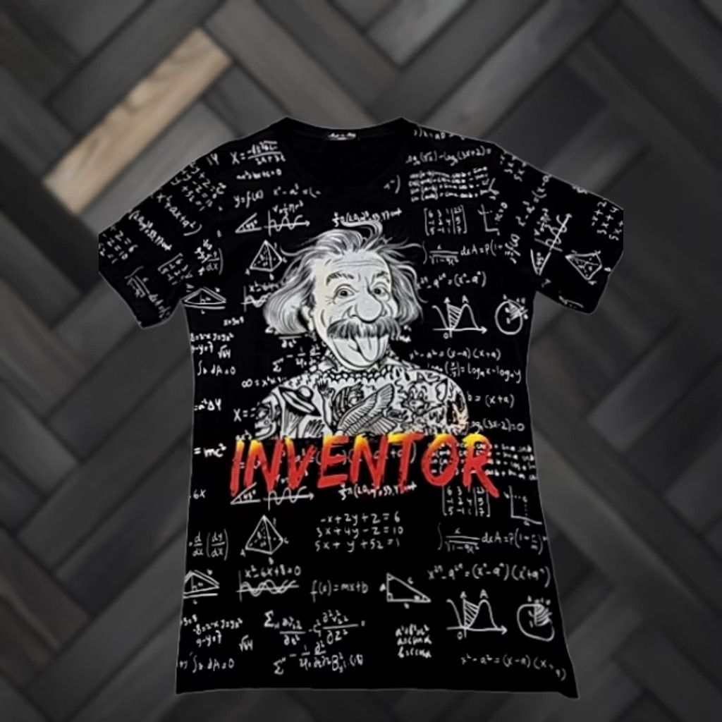 Vintage Einstein Men Black Graphic T-Shirt Size Adult Regular Crew Neck Cotton Size US S / EU 44-46 / 1 - 1 Thumbnail