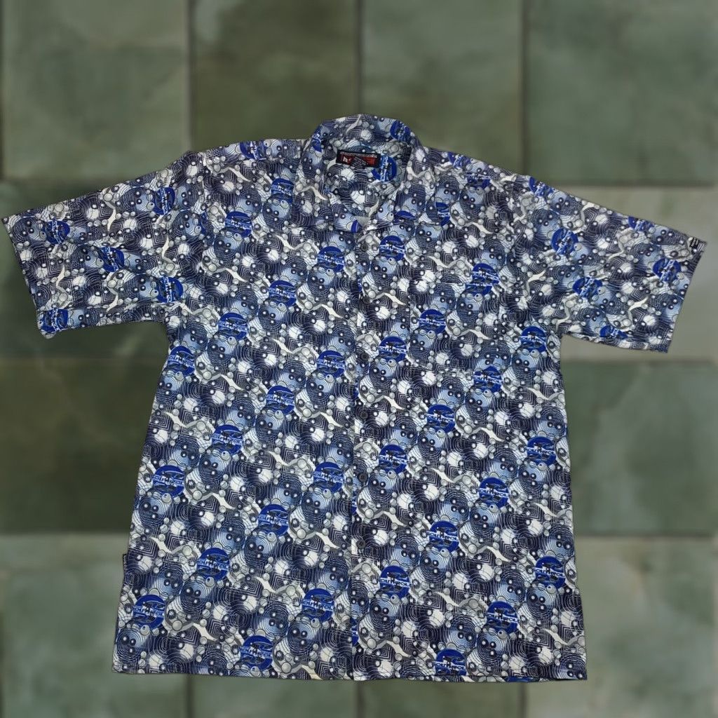 VINTAGE Southpole Shirt Button-Up Adult L Blue Streetwear 90s Y2K Short Sleeve Mens