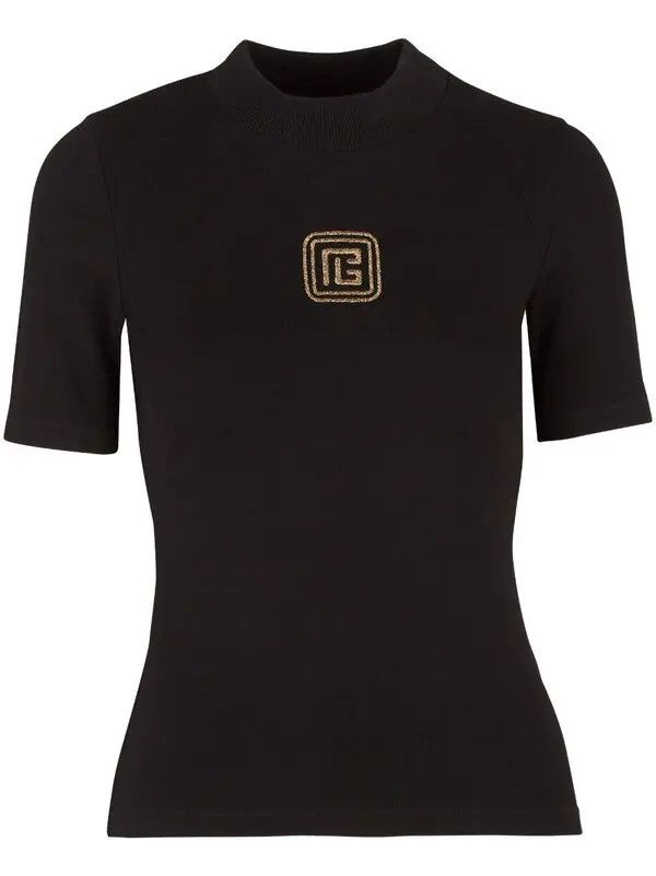 Balmain o1s1wg110825 Retro Logo T-Shirt in Black Size S / US 4 / IT 40 - 1 Thumbnail