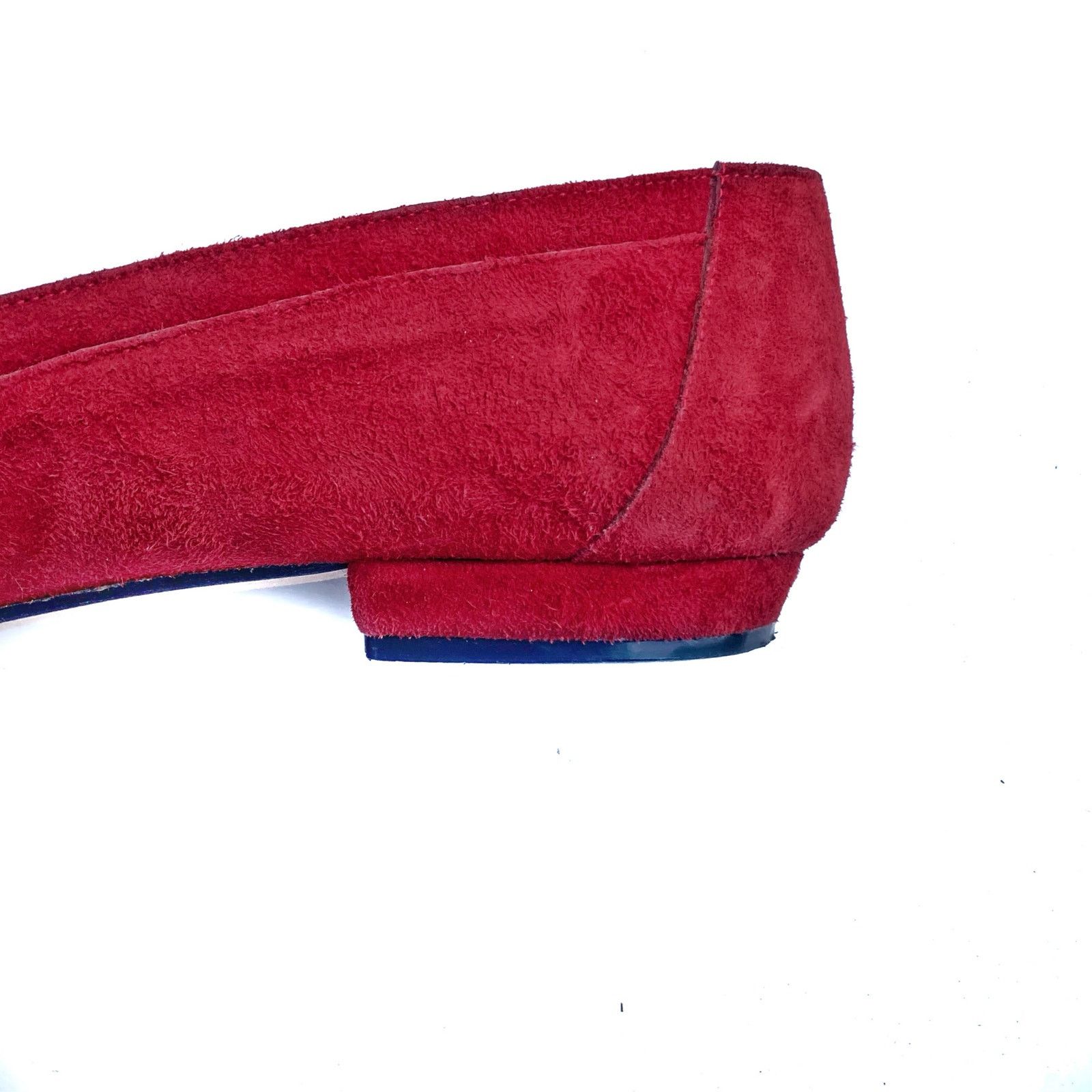 Vintage Vintage Zalo Red Suede Gold Charm Loafers | Handmade Spain Size US 7 / IT 37 - 19 Thumbnail