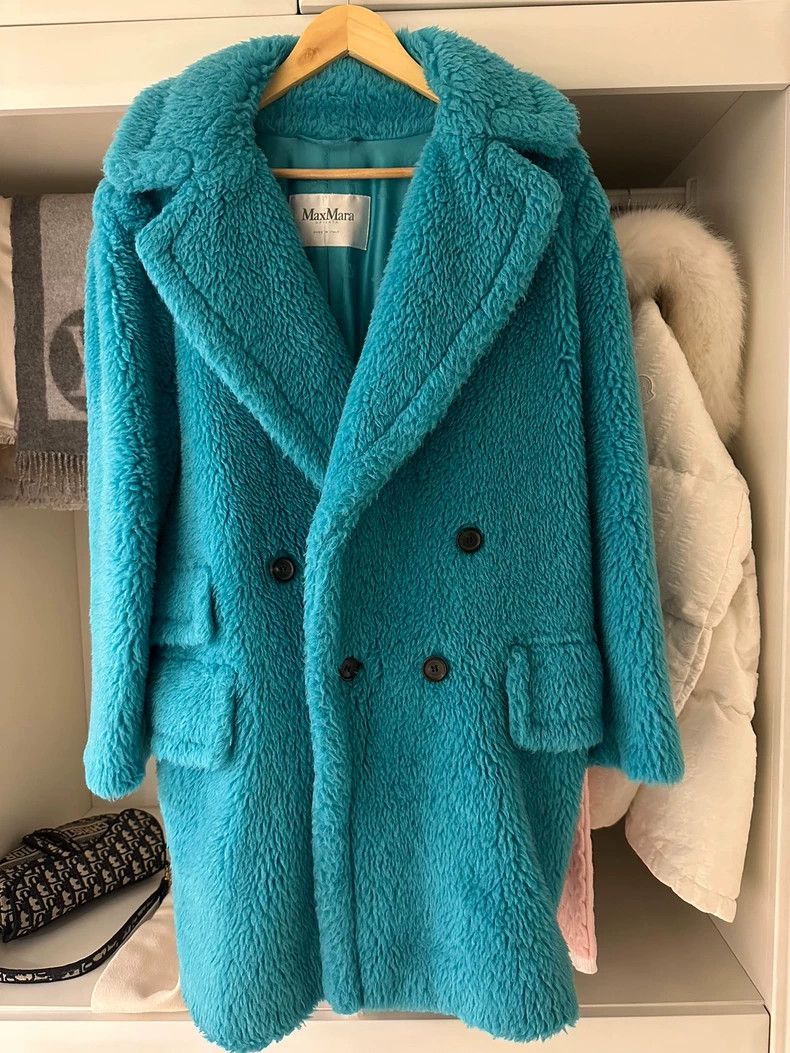 Max Mara Max Mara Teddy Lake Aqua Blue Mid-Length Coat Size M / US 6-8 / IT 42-44 - 1 Thumbnail