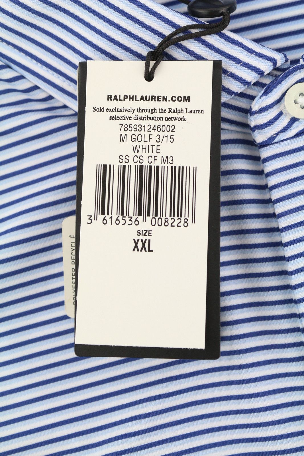 RLX Ralph Lauren GOLF 2XL Blue Striped Polo Tee 84551 Size US XXL / EU 58 / 5 - 8 Thumbnail