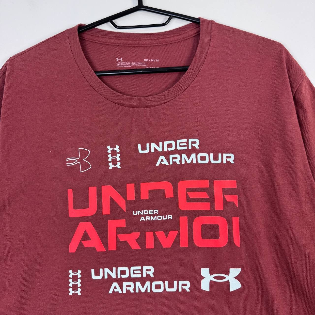 Under Armour Under Armour Graphic Logo T-Shirt Burgundy Red Mens Size M Size US L / EU 52-54 / 3 - 2 Thumbnail