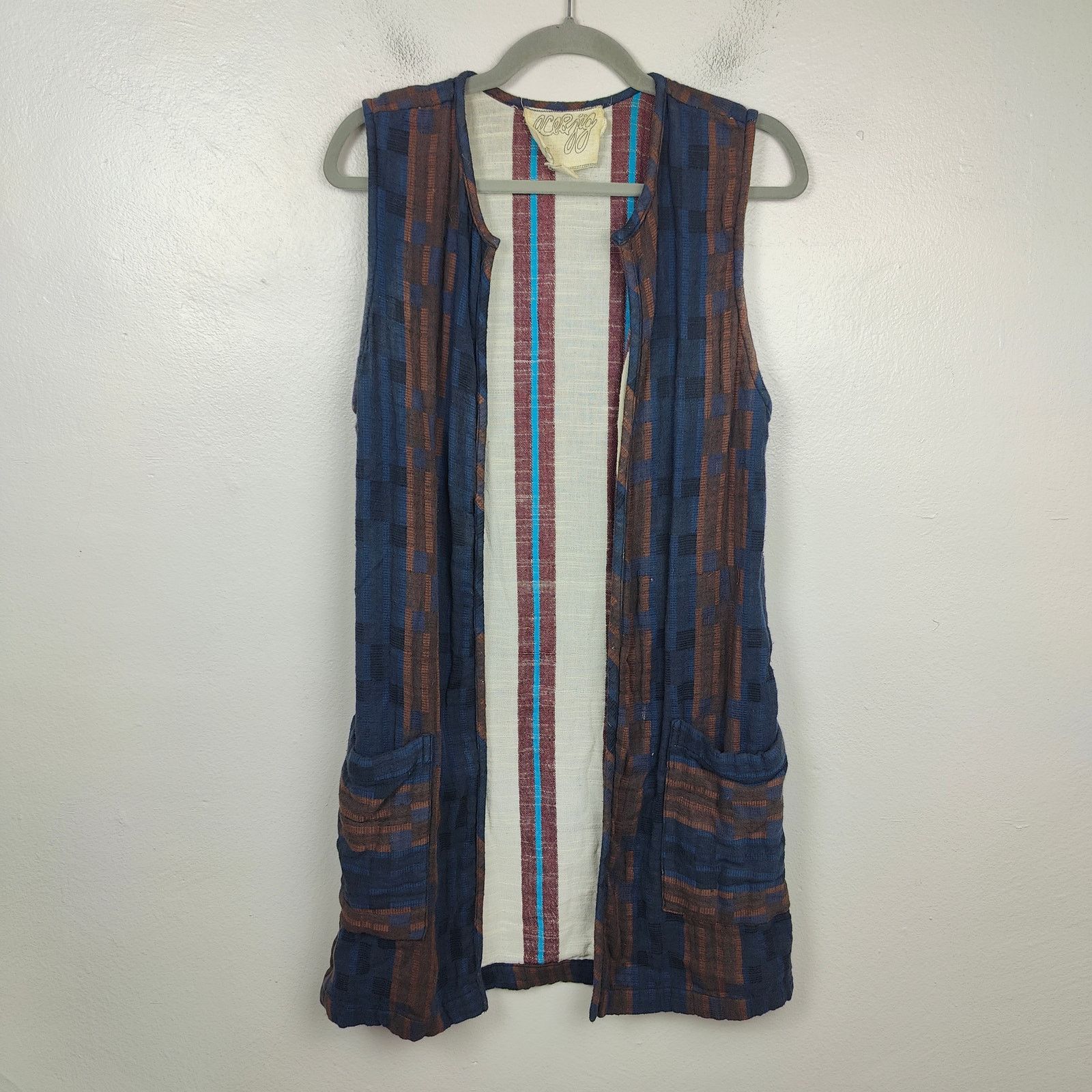 Other Ace & Jig Open Cardigan Sweater Womens Small Blue Brown Size S / US 4 / IT 40 - 1 Thumbnail