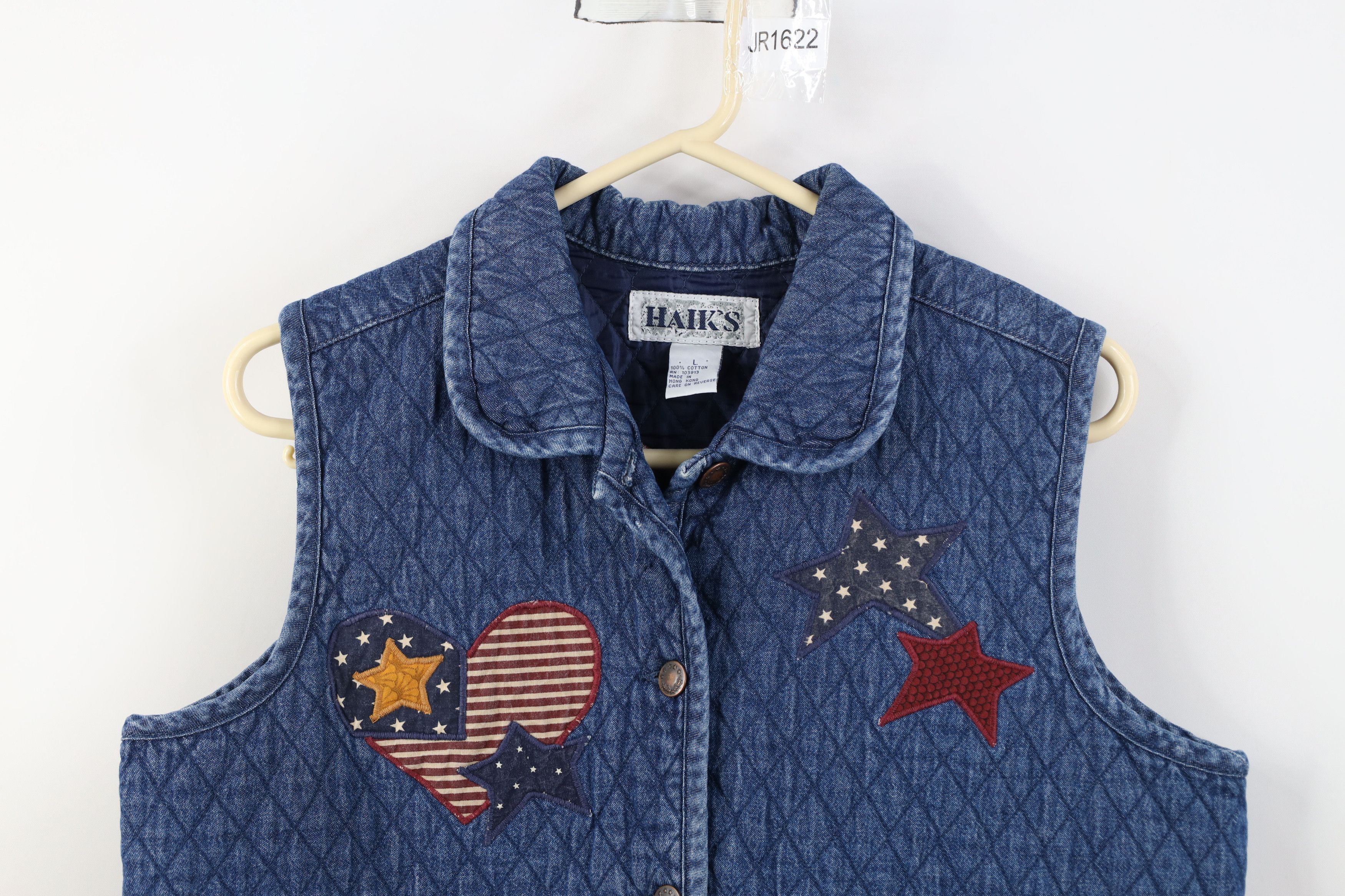 Vintage Vintage 90s Streetwear Patchwork Quilted Denim Vest Jacket Size L / US 10 / IT 46 - 2 Thumbnail