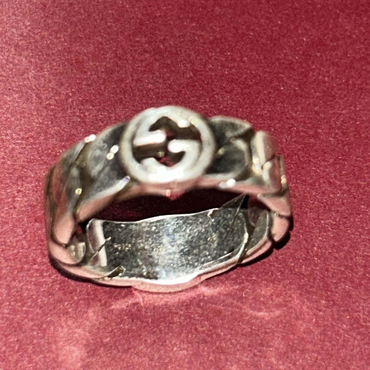 Gucci Gucci Sterling Silver Interlocking Ring Ag 925 678656 Size ONE SIZE - 6 Thumbnail