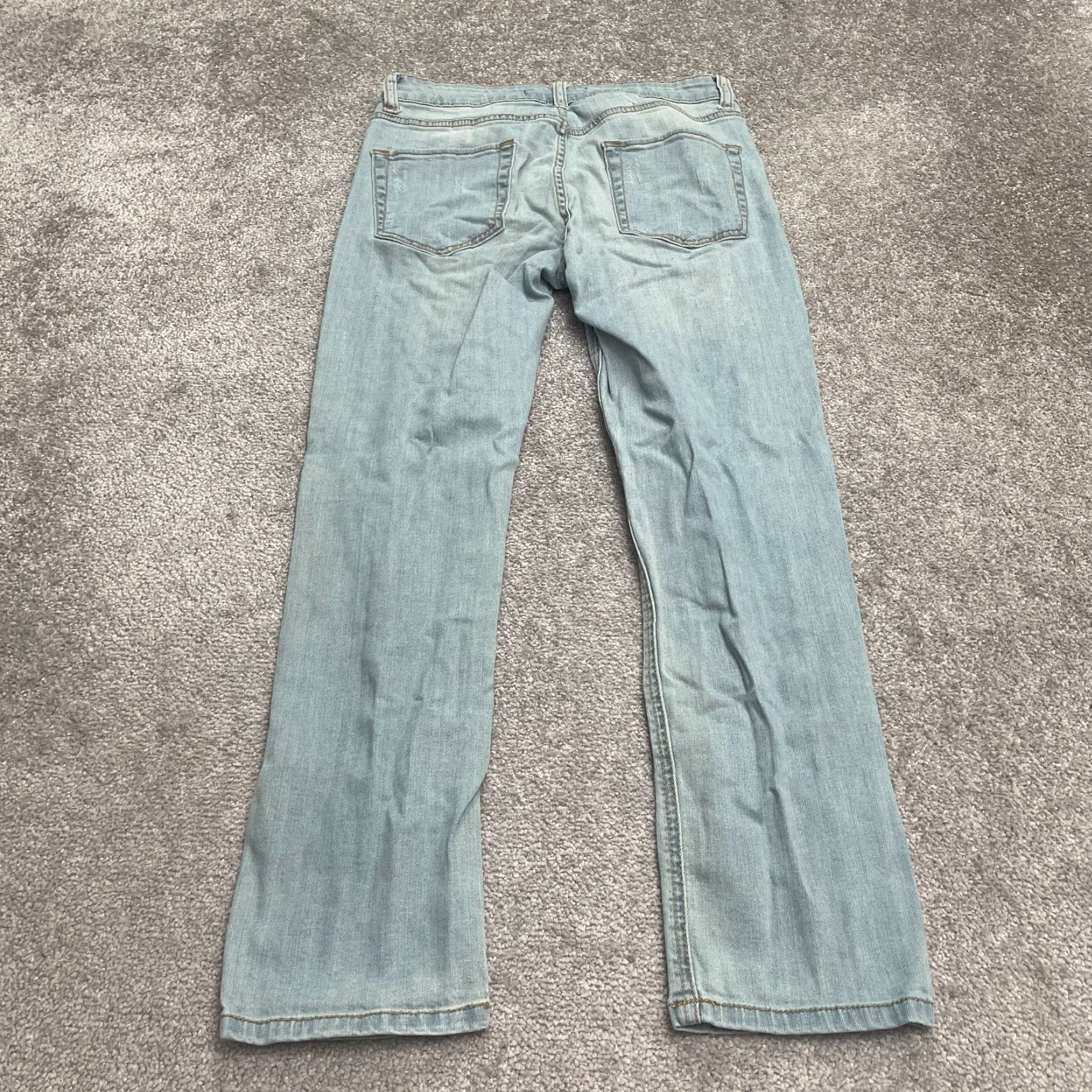 Denime Eunina Jeans Distressed Denim Blue 30x28 Juniors 9 Mid Rise Regular Boyfriend 5-Pocket Design City Modern Modern City Jeans Womens Size 30" / US 8 / IT 44 - 2 Thumbnail