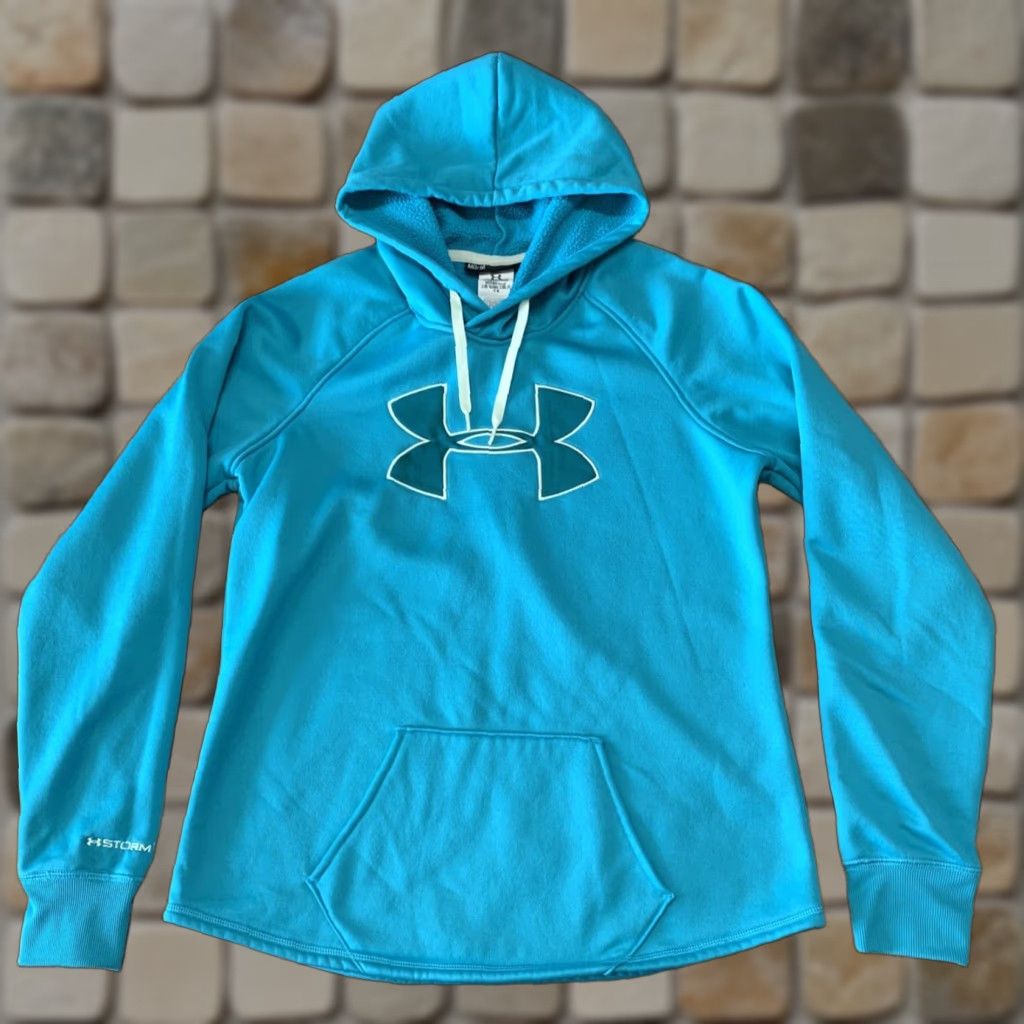 Under Armour Under Armour Storm 1 Cold Gear Hooded Sweatshirt Womens Medium Loose Teal Hoodie Shirt Size M / US 6-8 / IT 42-44 - 1 Thumbnail