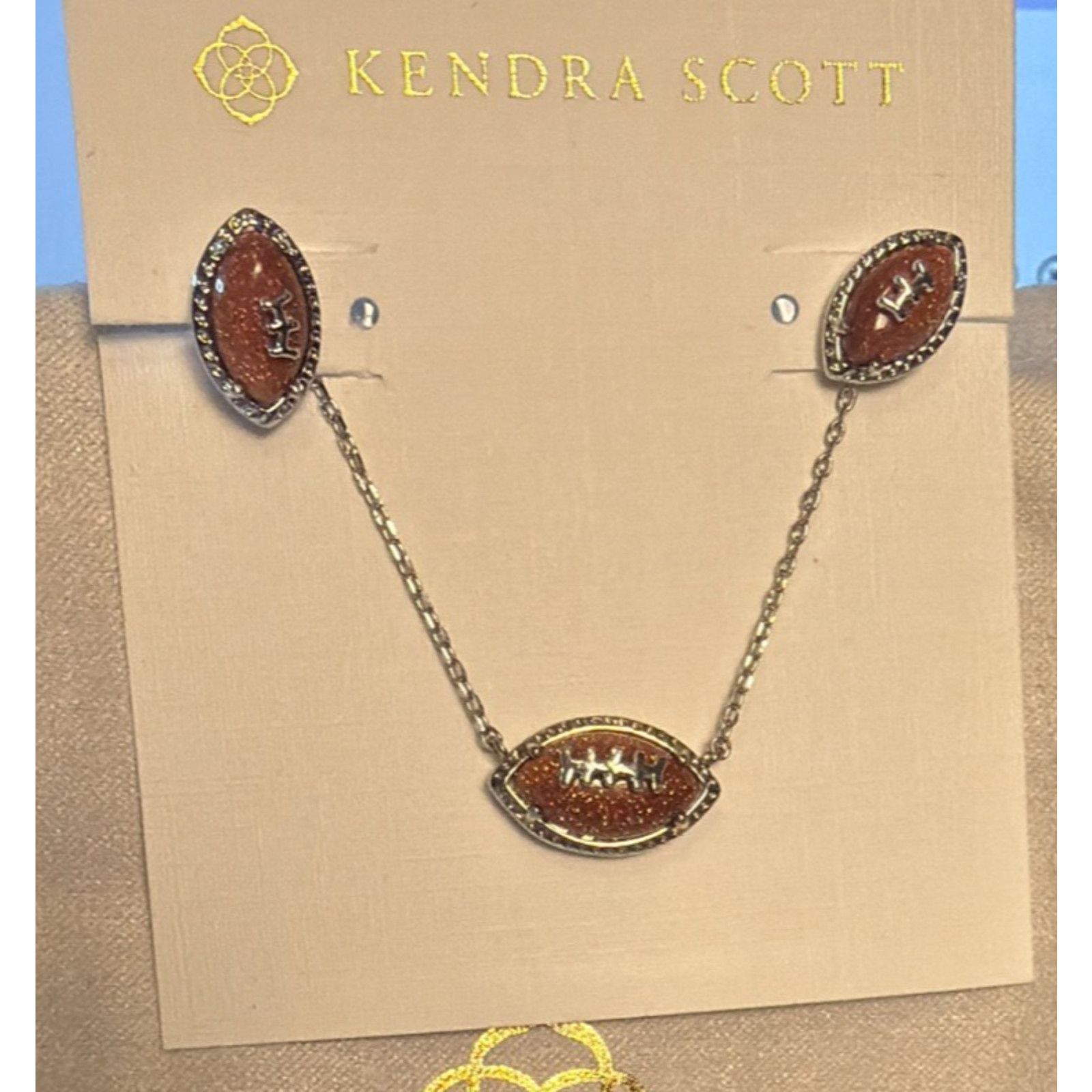 Kendra Scott Kendra Scott Football Set Silver Plated Necklace Earrings Size ONE SIZE - 1 Thumbnail